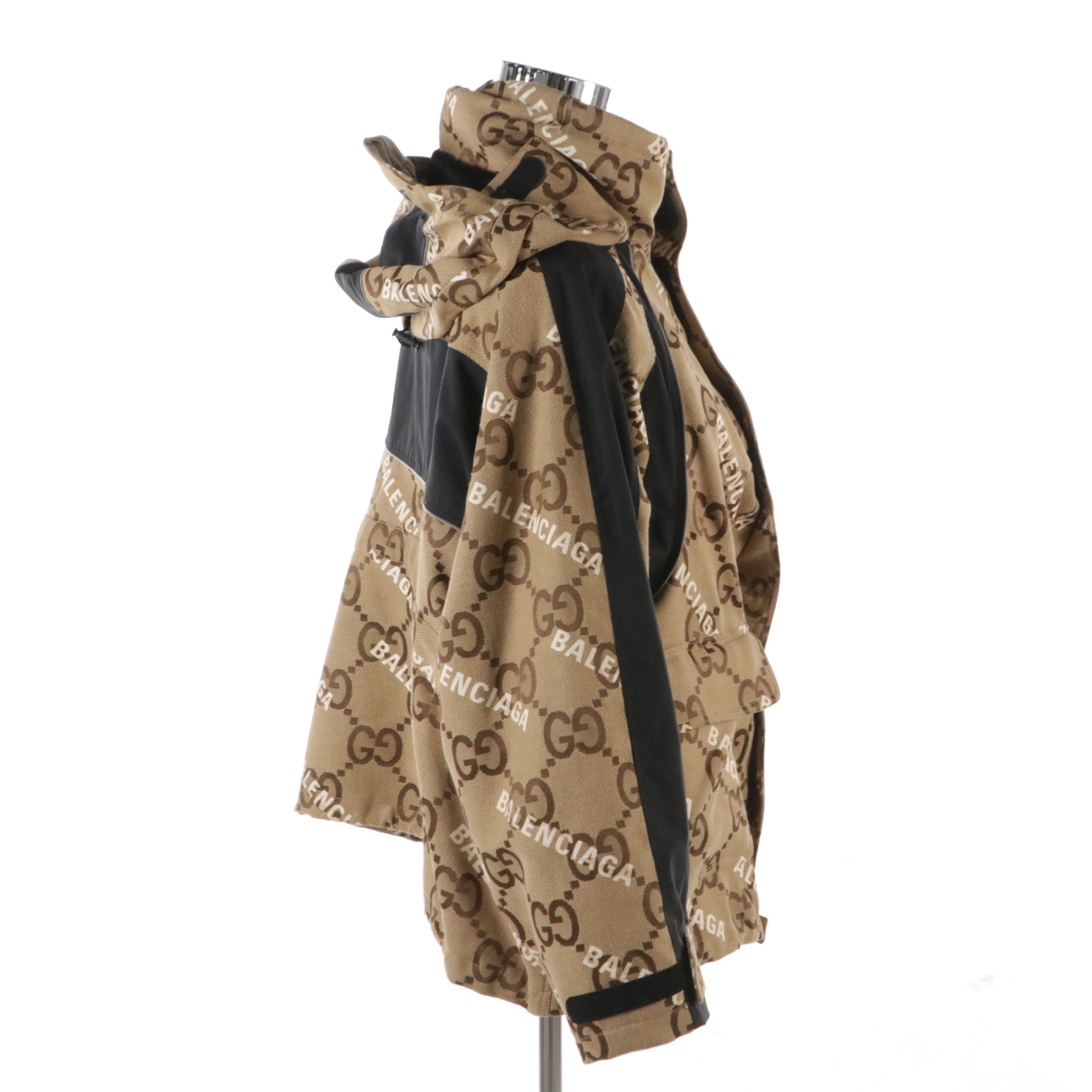 Men's Gucci x Balenciaga The Hacker Project Jumbo GG Hooded Jacket