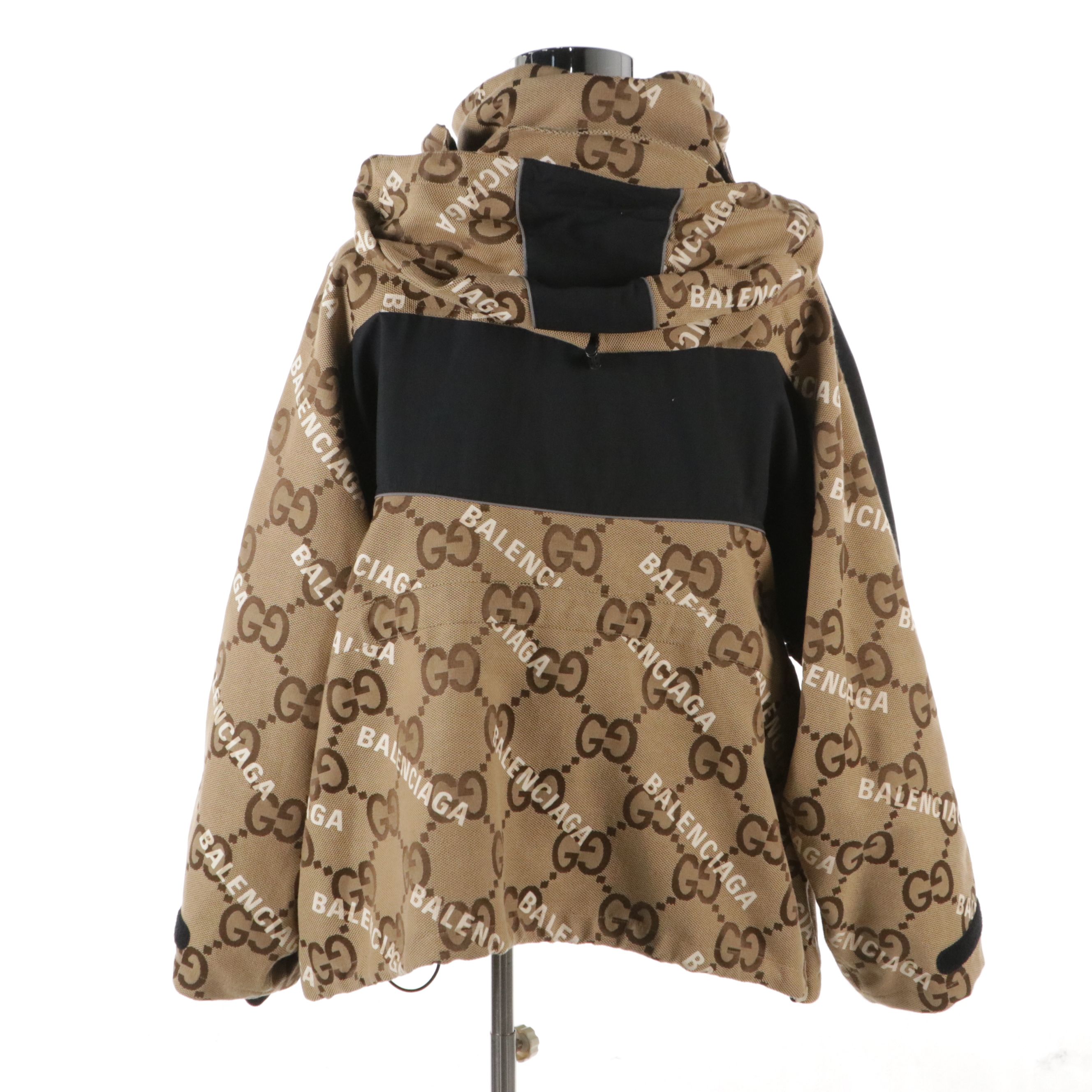 Men's Gucci x Balenciaga The Hacker Project Jumbo GG Hooded Jacket