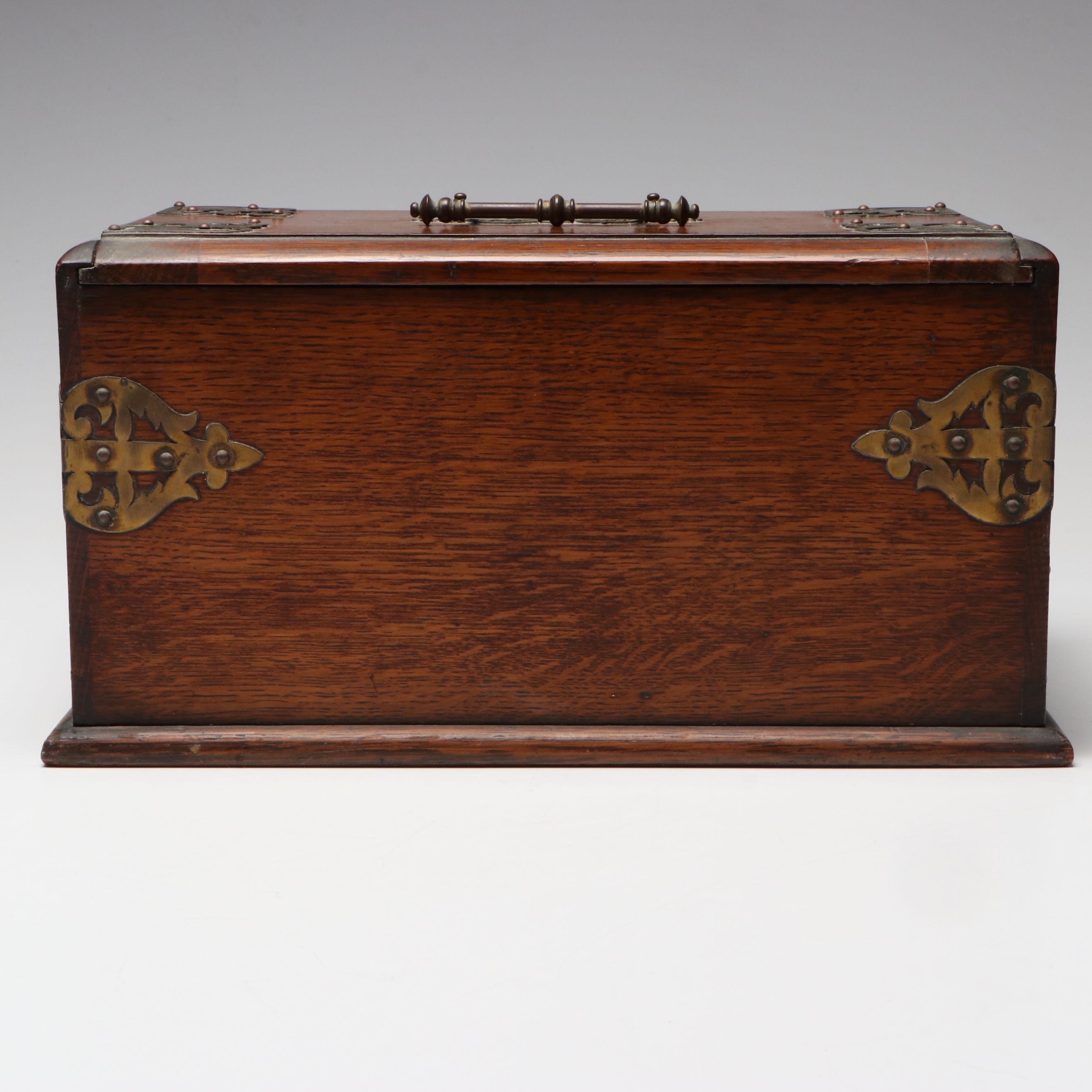 W. Ofield English Metal Mounted Wooden Seal Chest