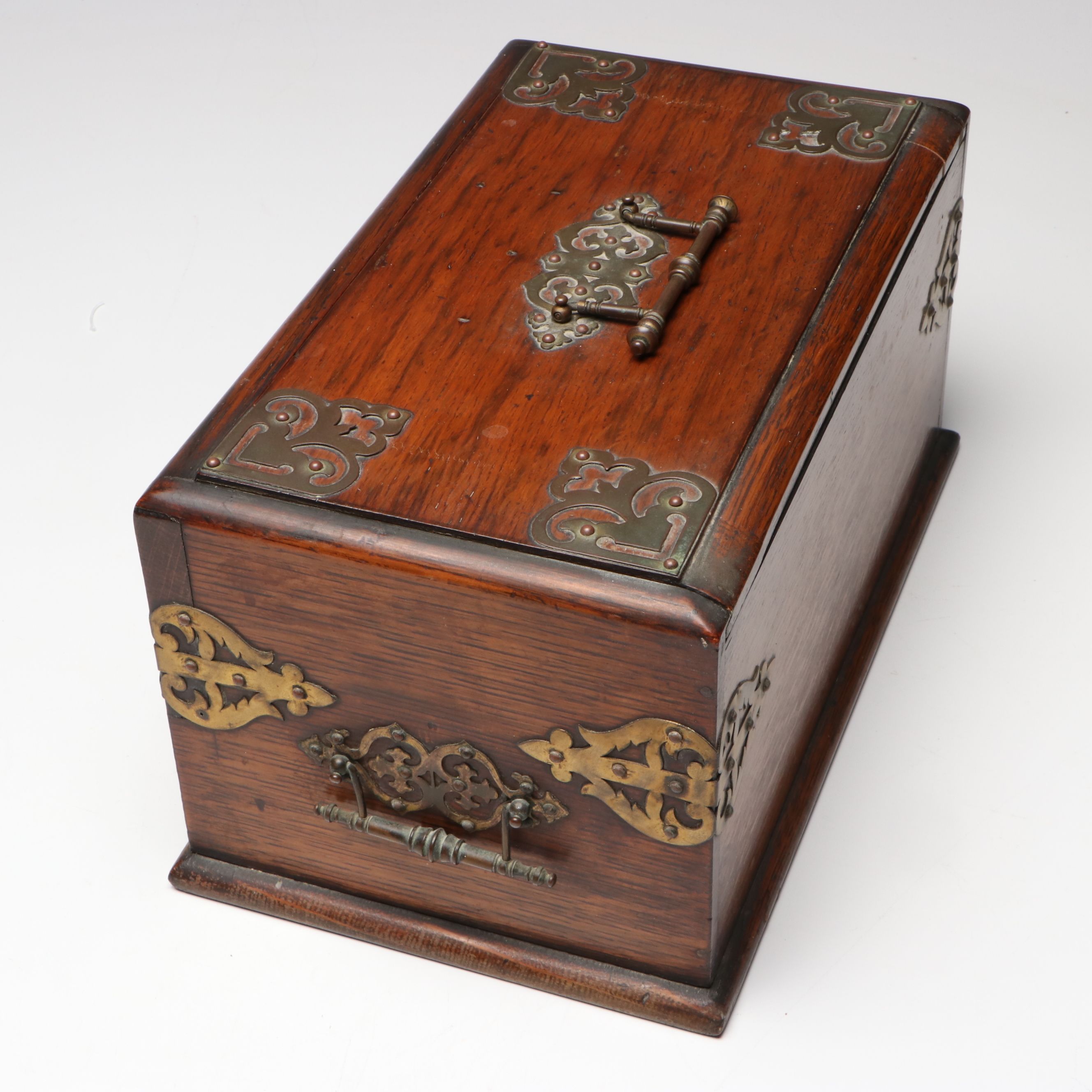 W. Ofield English Metal Mounted Wooden Seal Chest