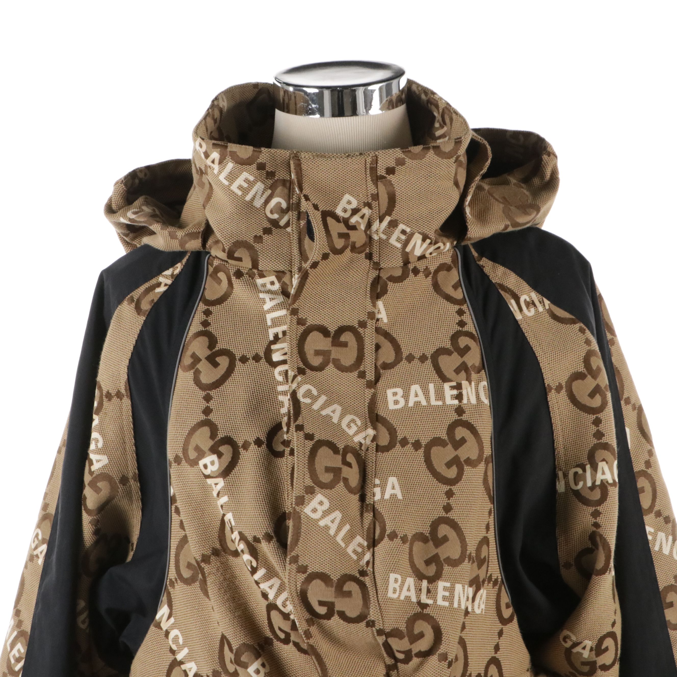 Men's Gucci x Balenciaga The Hacker Project Jumbo GG Hooded Jacket