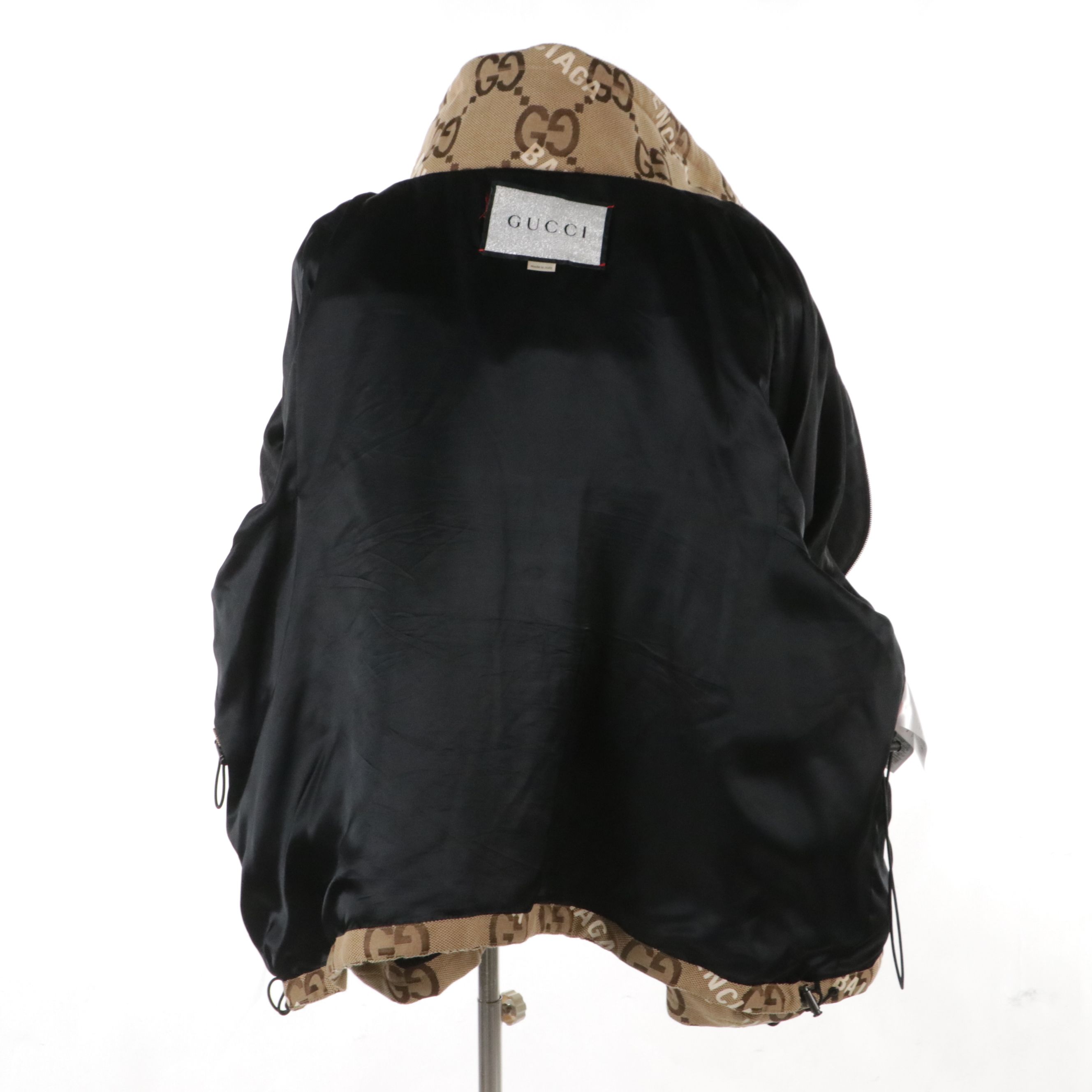 Men's Gucci x Balenciaga The Hacker Project Jumbo GG Hooded Jacket