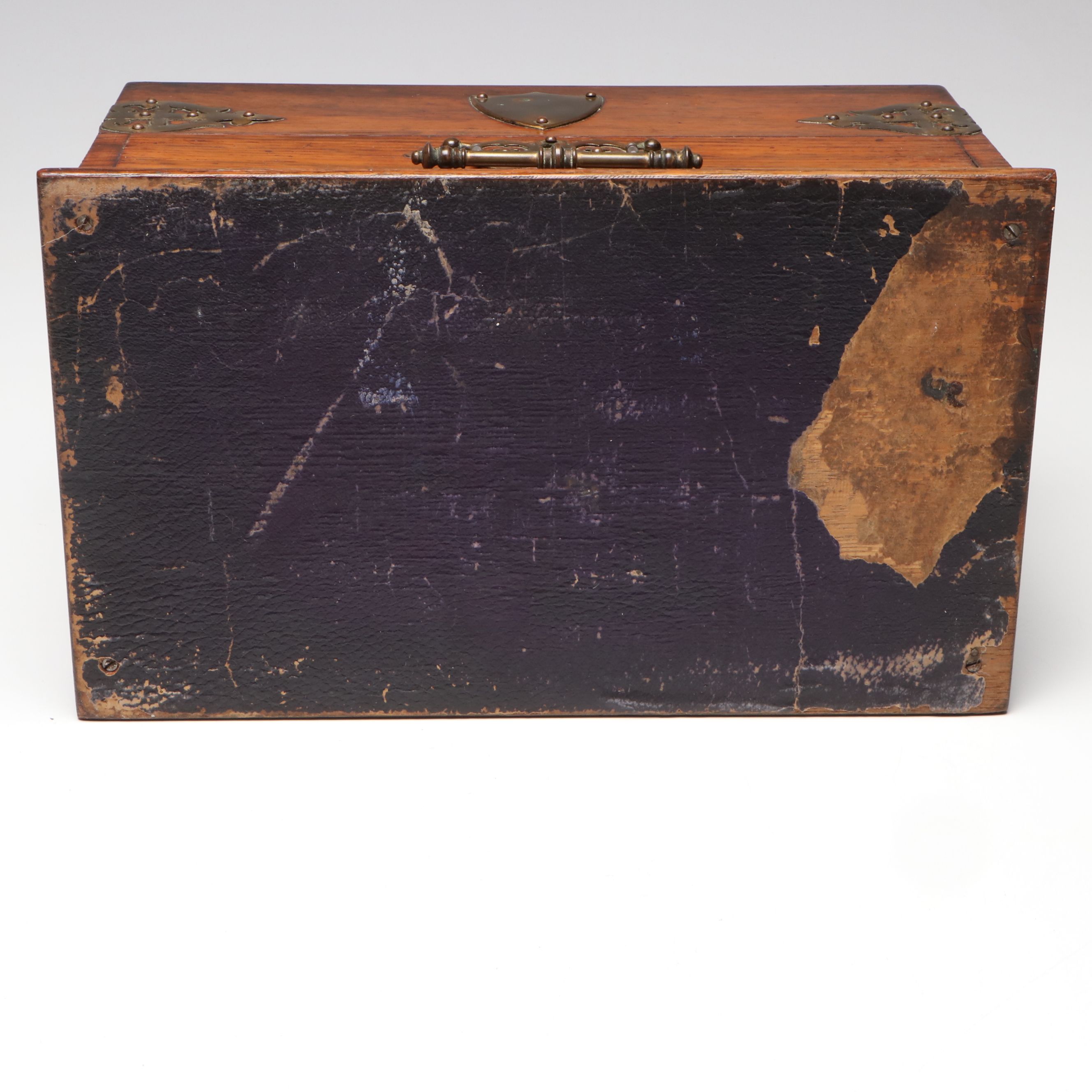 W. Ofield English Metal Mounted Wooden Seal Chest