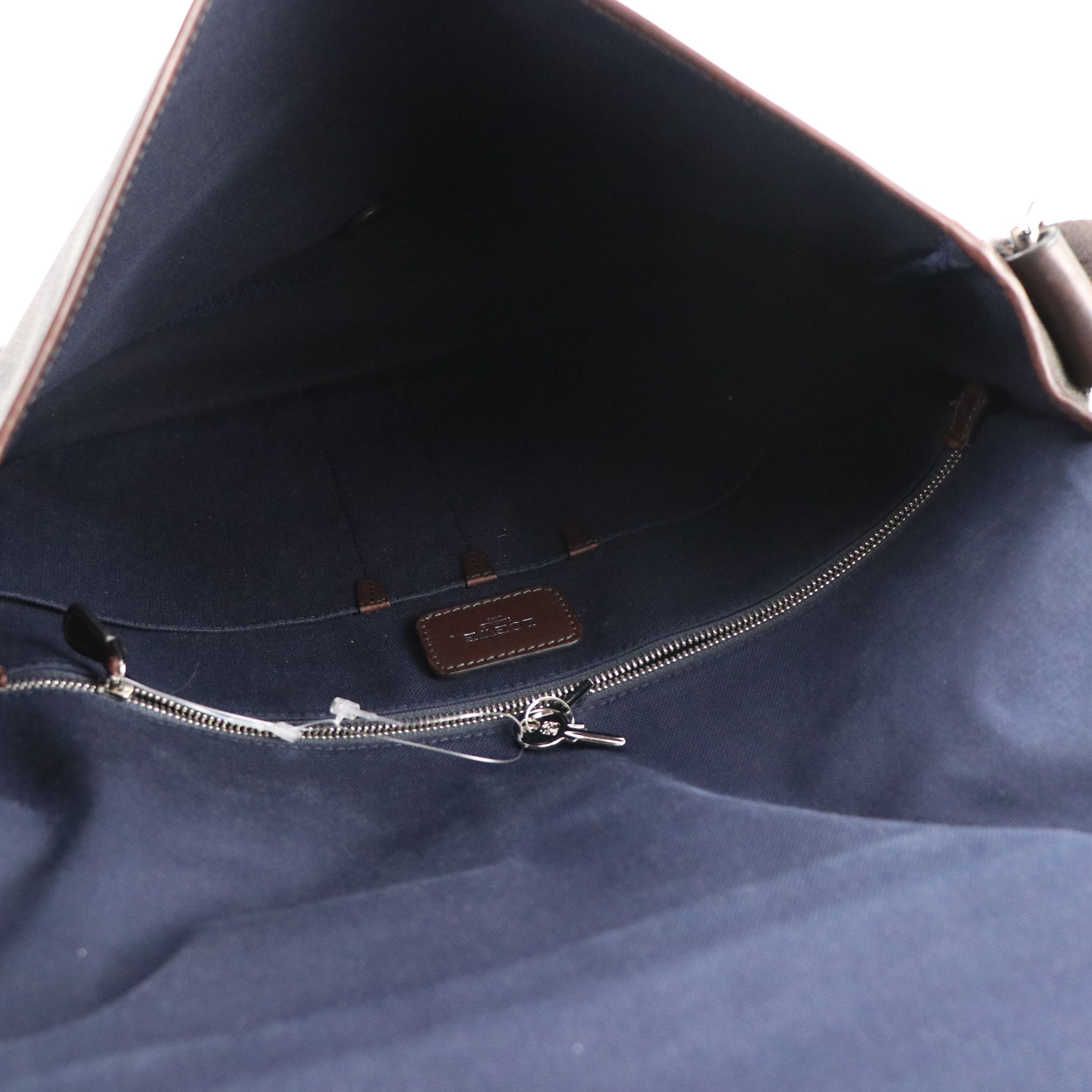 Loewe Messenger Satchel Bag in Brown Anagram Coated Canvas and Leather Trim