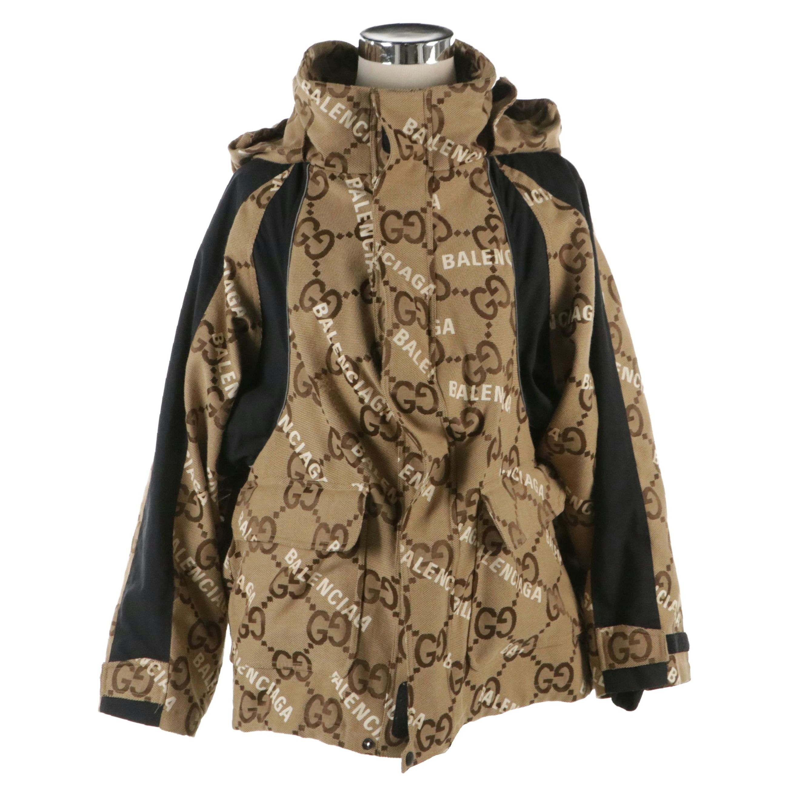 Men's Gucci x Balenciaga The Hacker Project Jumbo GG Hooded Jacket