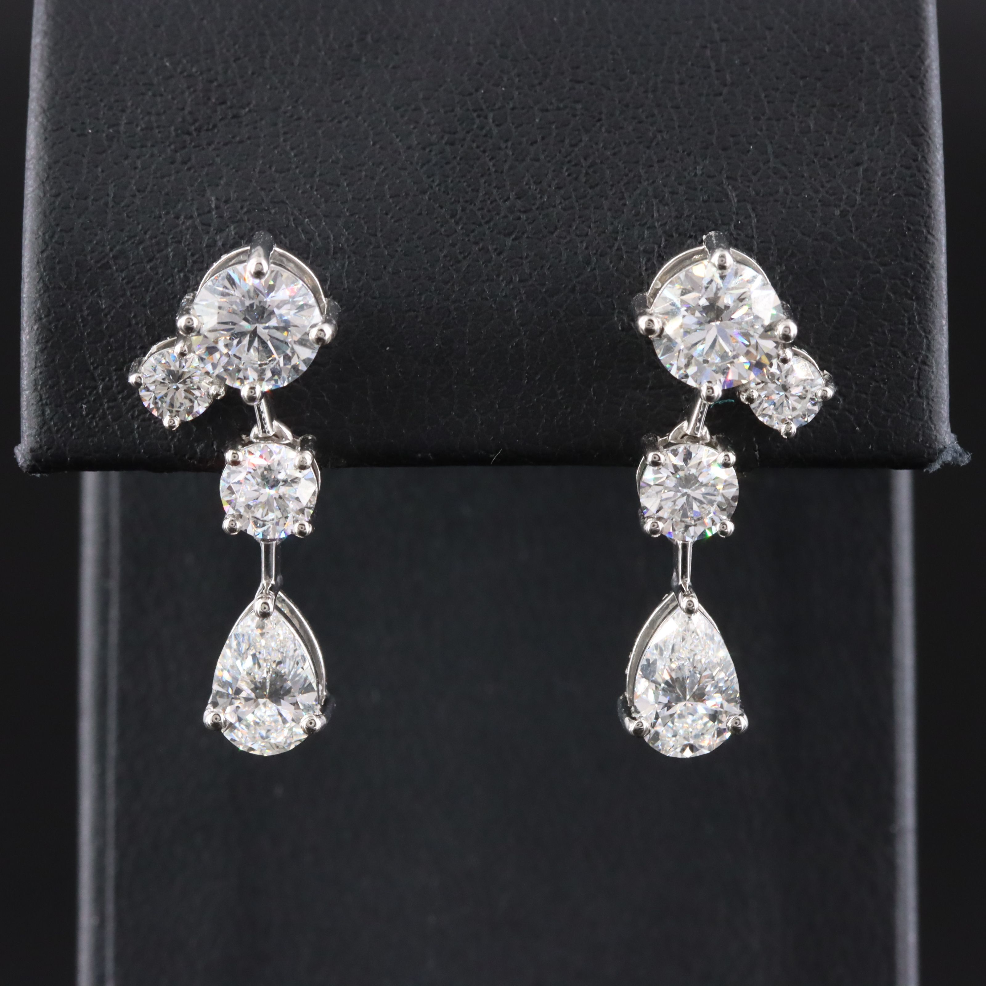 Platinum 3.93 CTW Lab Grown Diamond Earrings