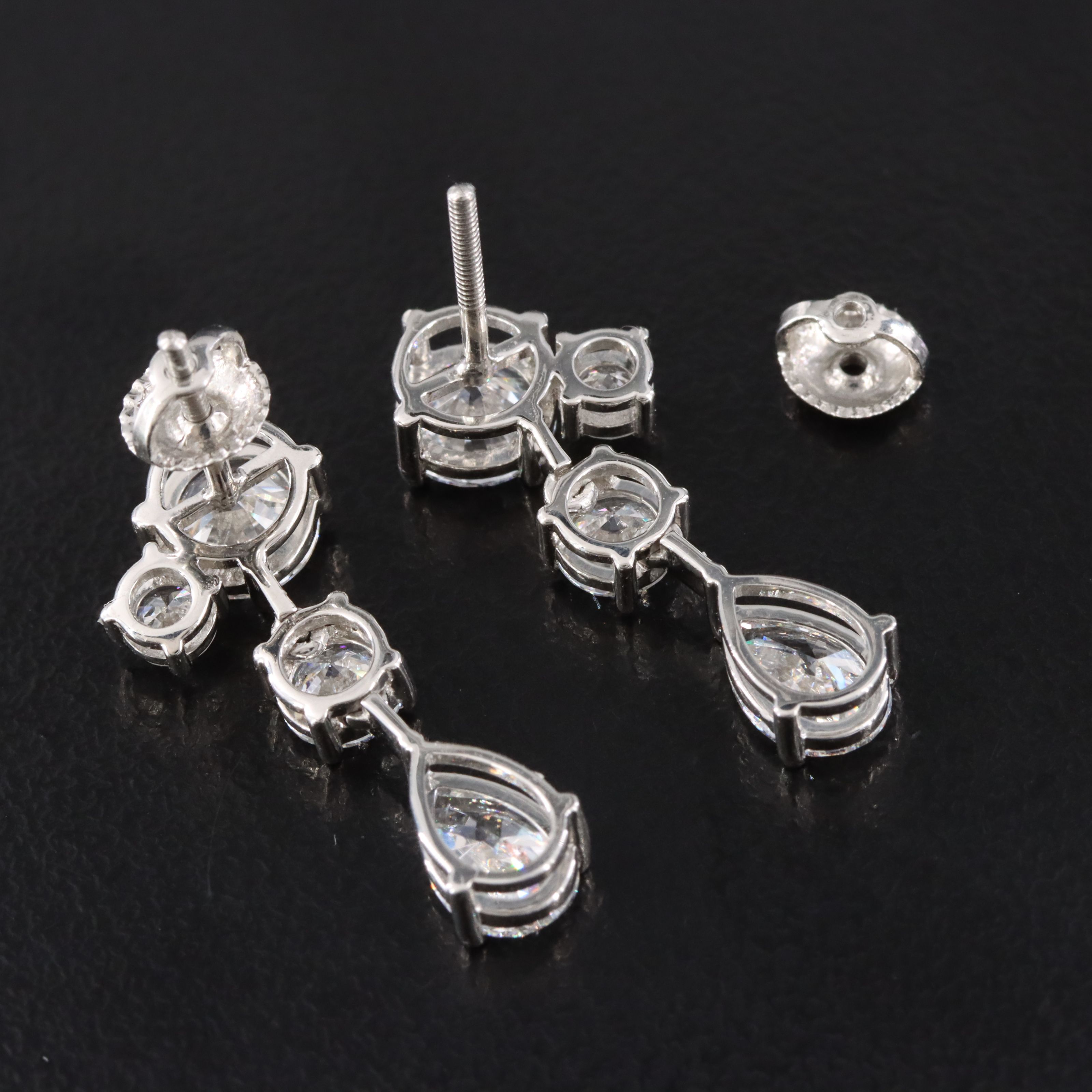 Platinum 3.93 CTW Lab Grown Diamond Earrings