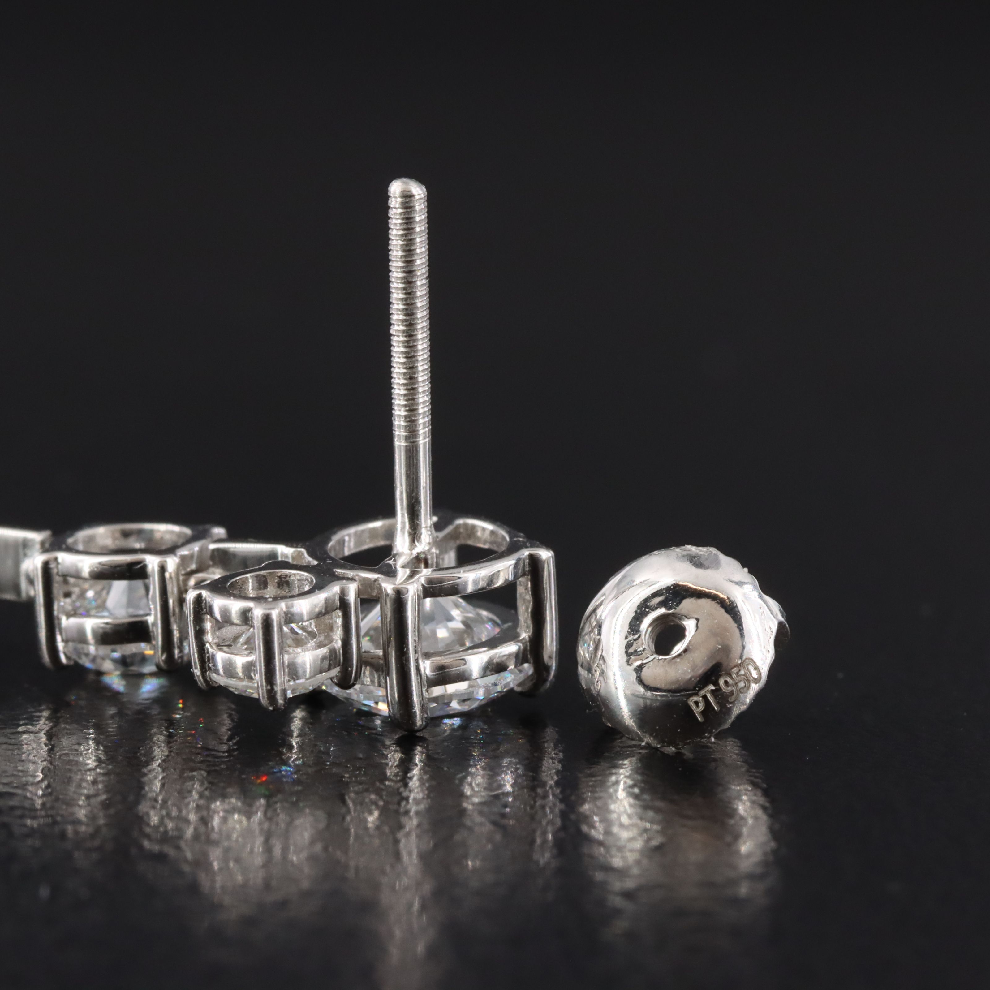 Platinum 3.93 CTW Lab Grown Diamond Earrings