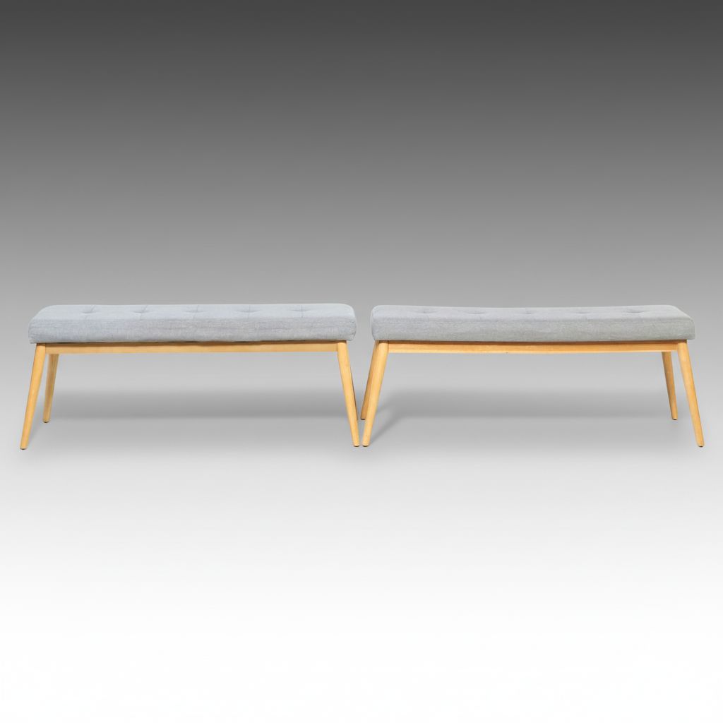 Pair of Mid Century Modern Style Upholstered Benches
