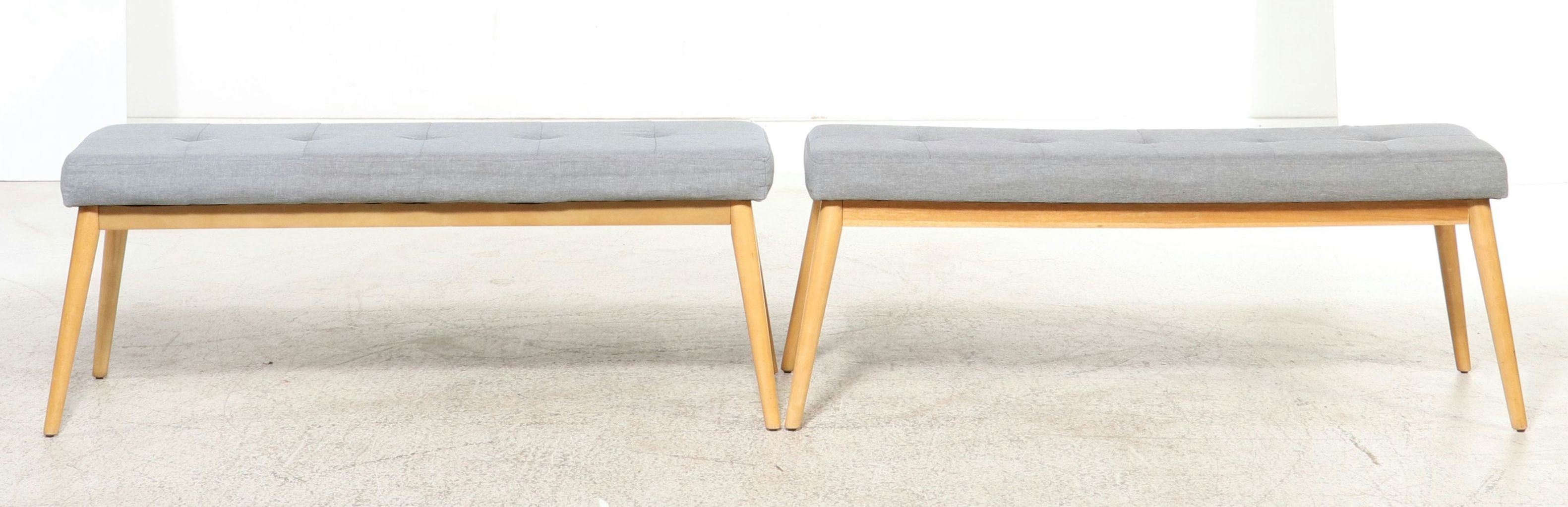Pair of Mid Century Modern Style Upholstered Benches