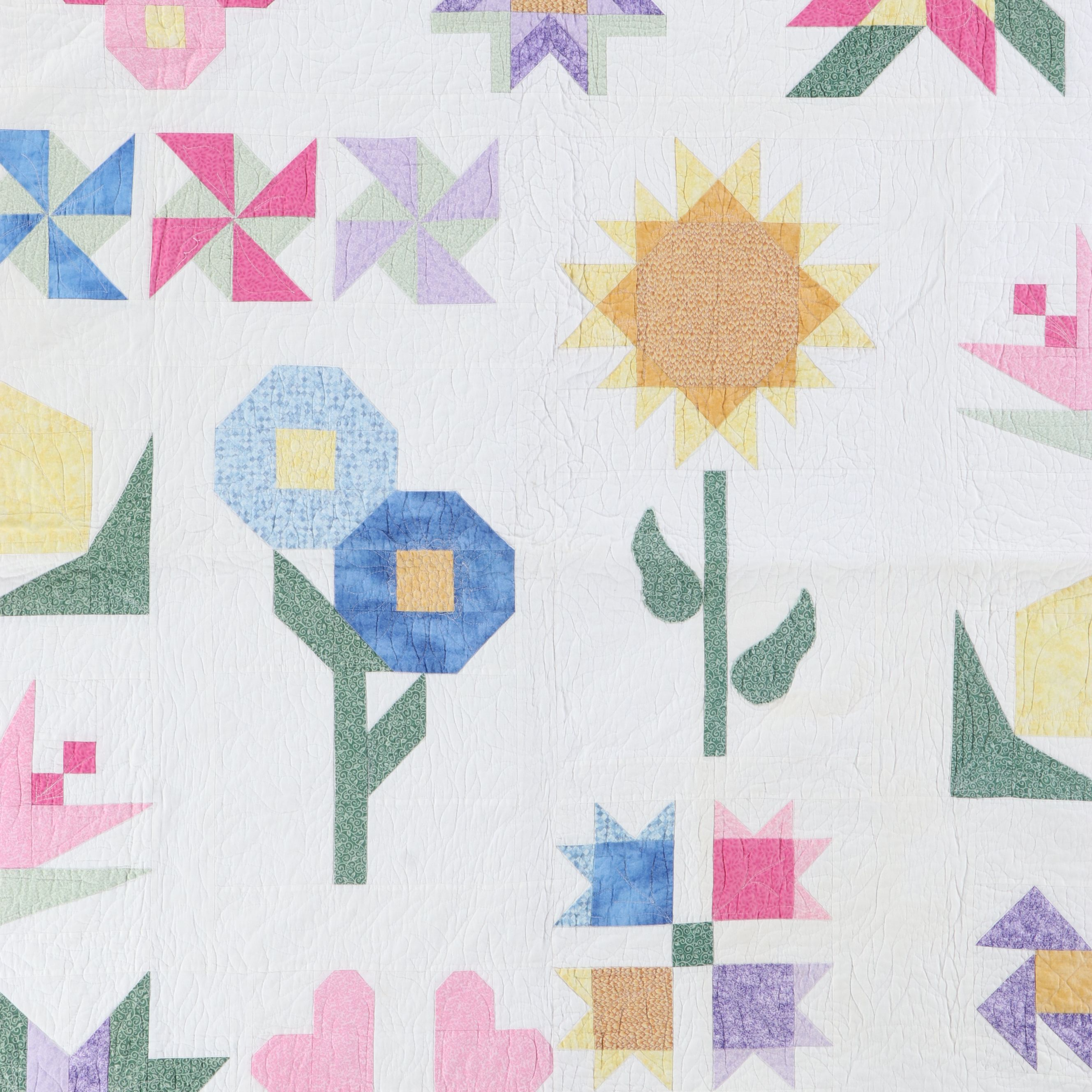 Handcrafted "Quilt Block of the Month" with "Pinwheel," "Ohio Star," and More