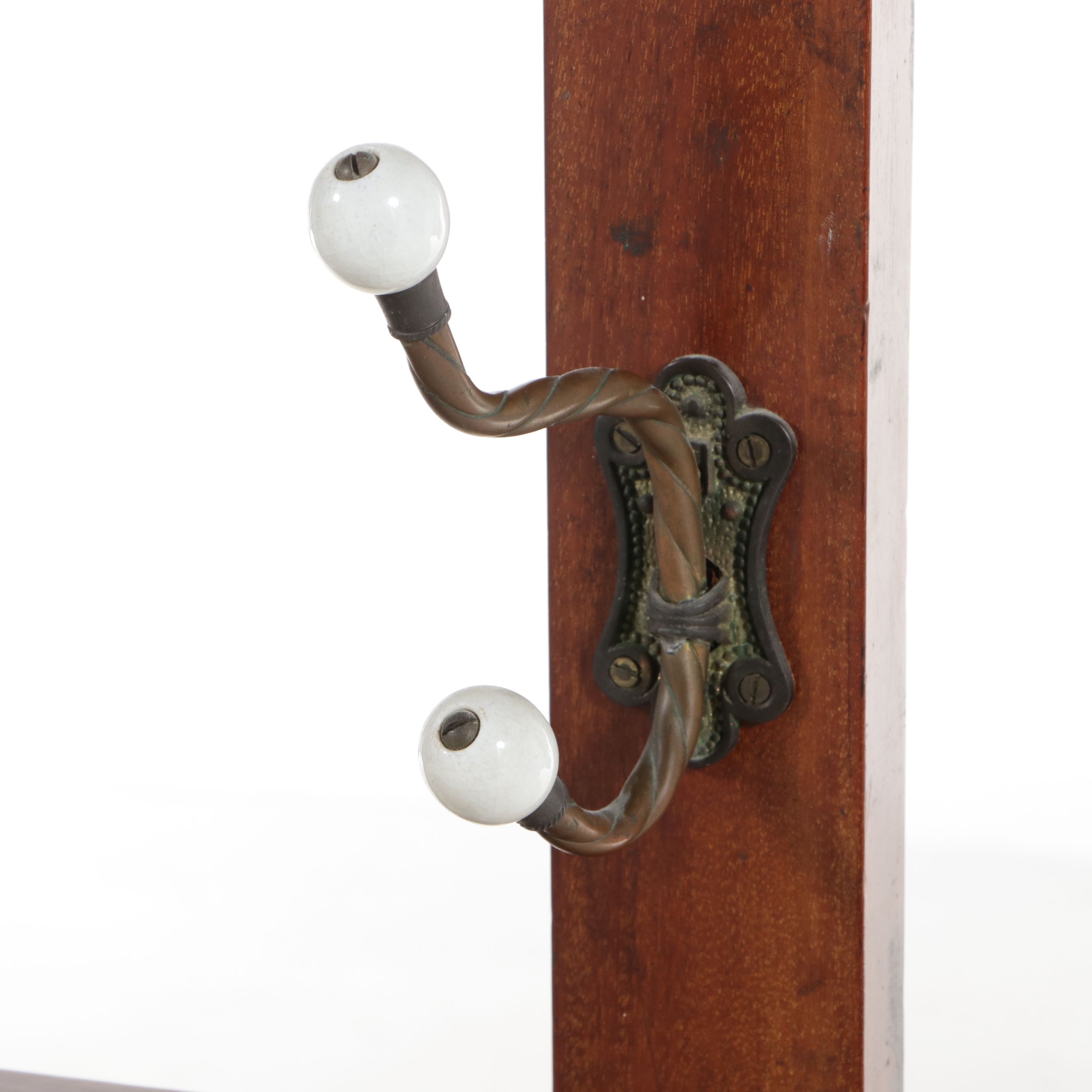 Victorian Aesthetic Movement Walnut Hall Stand with Majolica Tiles, Late 19th C.