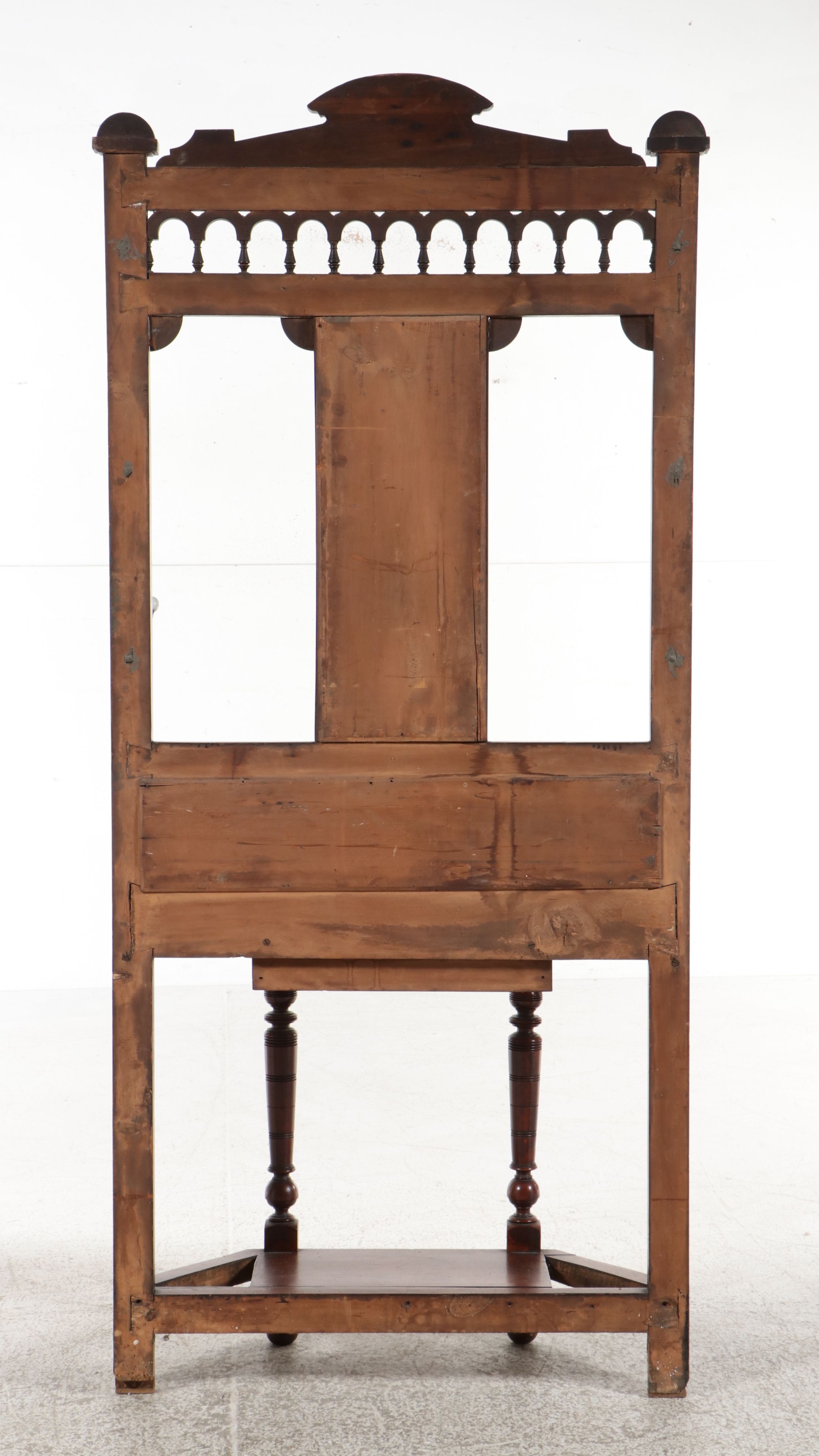 Victorian Aesthetic Movement Walnut Hall Stand with Majolica Tiles, Late 19th C.