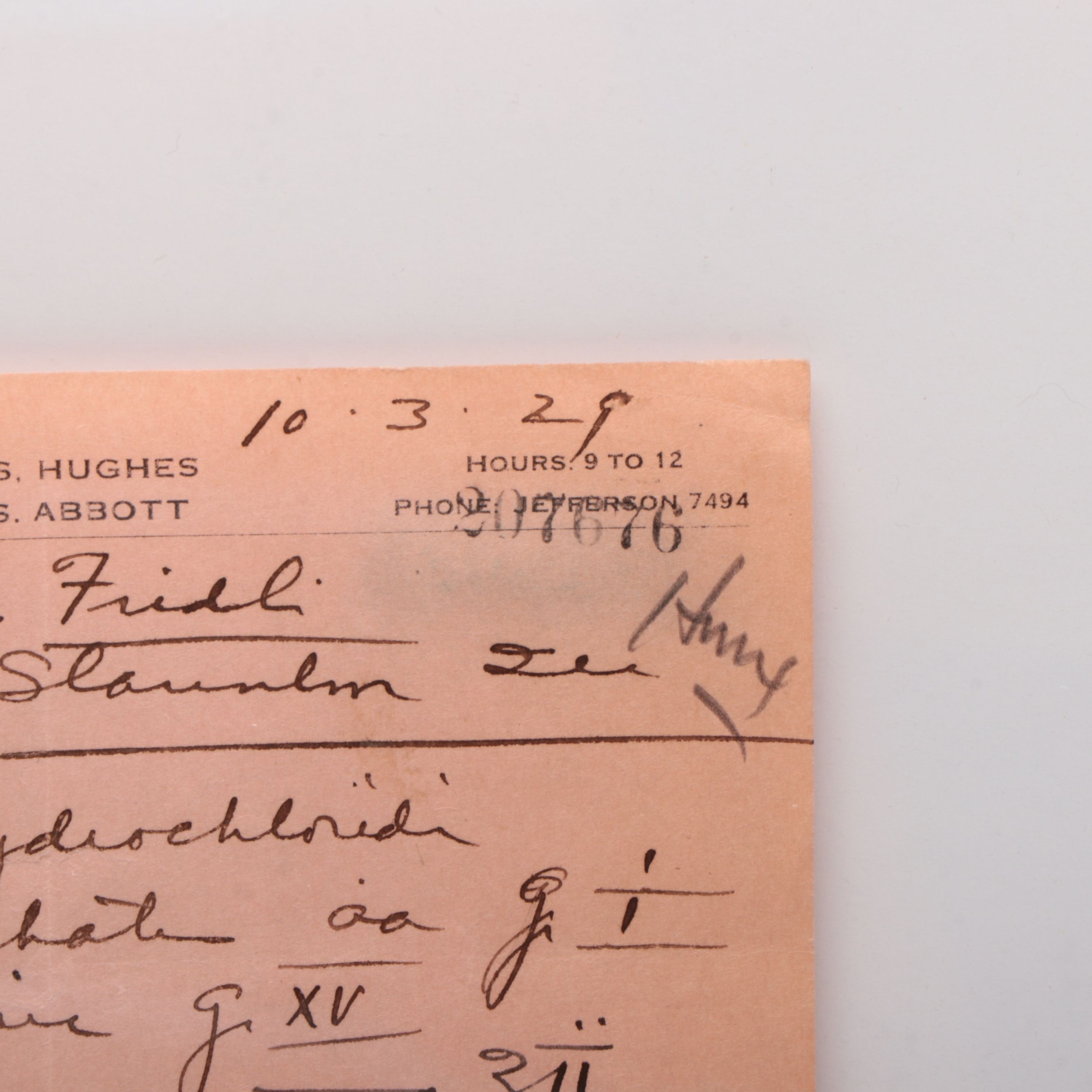 Prescription Form for Cocaine, 1929