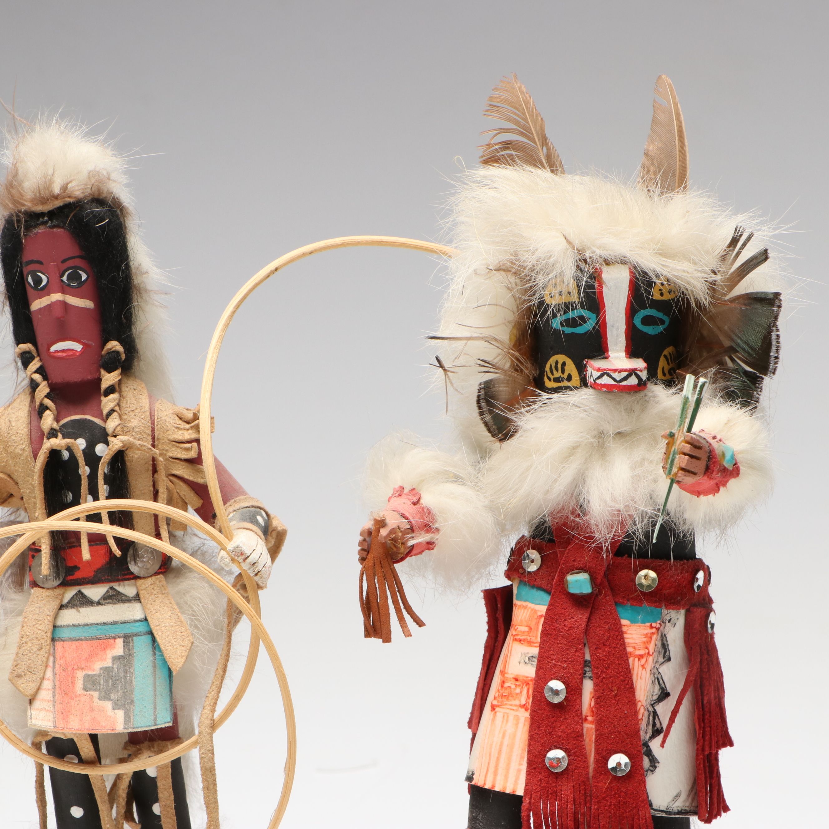 Navajo and Hopi Artisan Crafted "Eagle," "Badger," and Other Kachinas