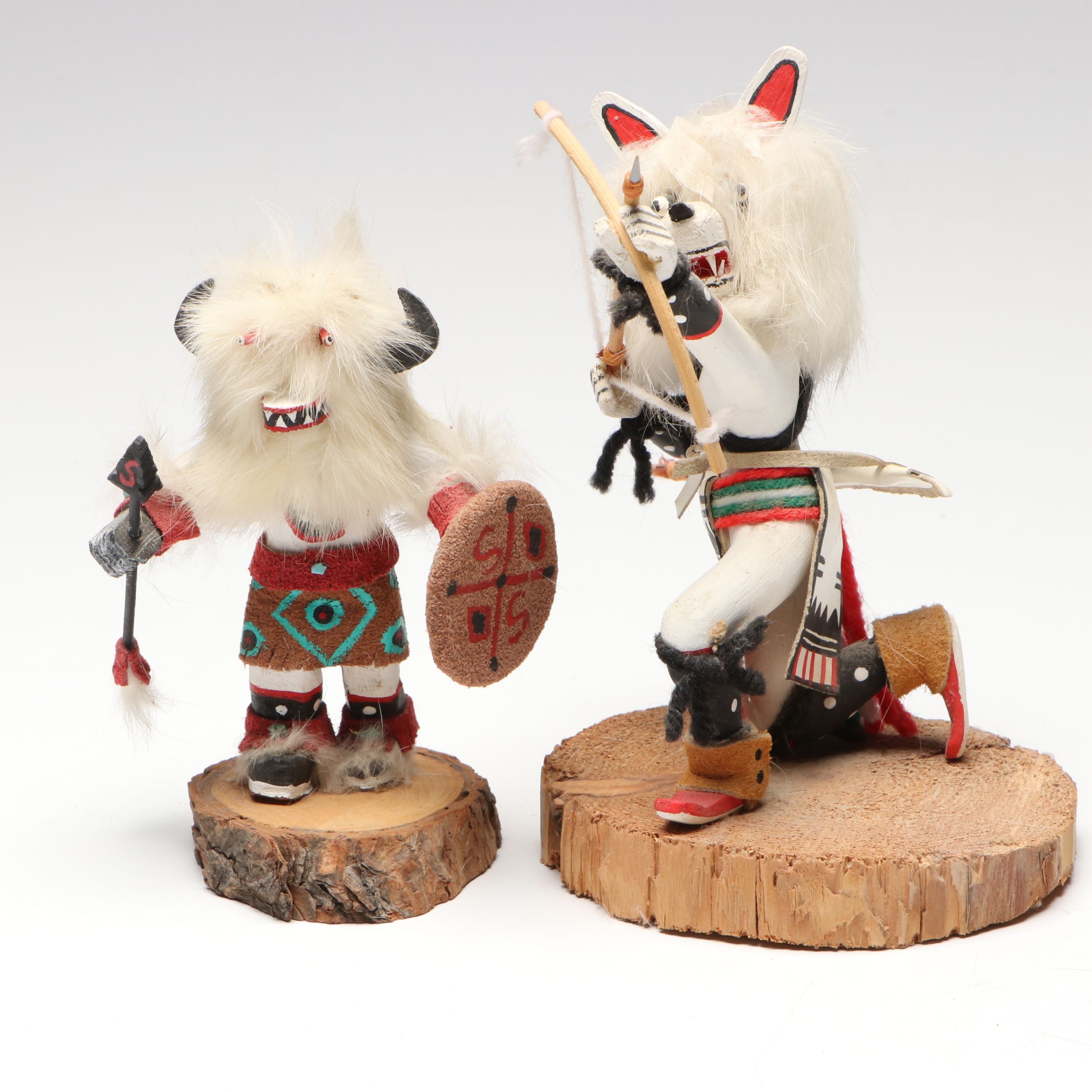 Navajo and Hopi Artisan Crafted "Eagle," "Badger," and Other Kachinas