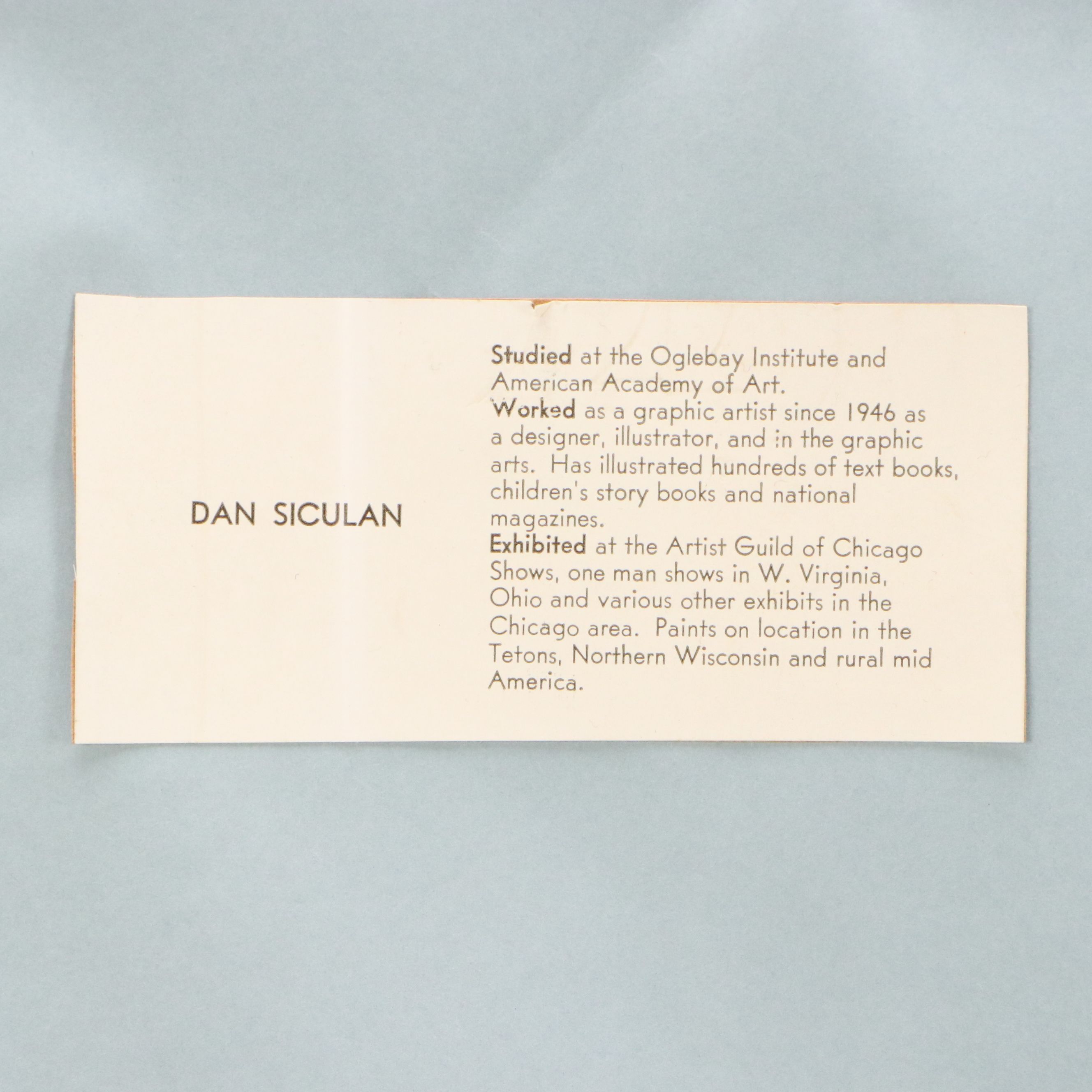 Dan Sicula Lithograph  "Winter Arboretum"