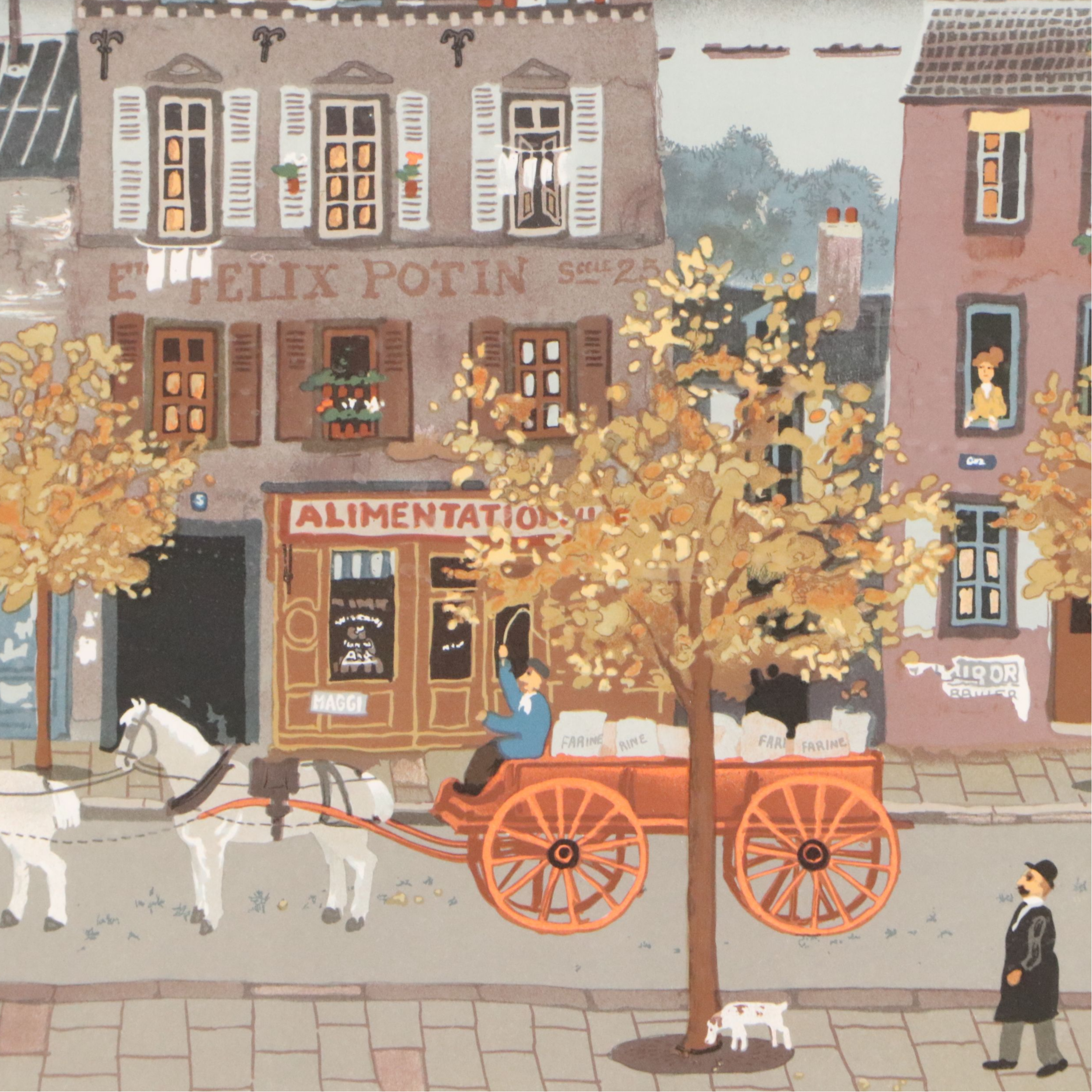 Offset Lithograph After Michel Delacroix "Marchand de Farine"