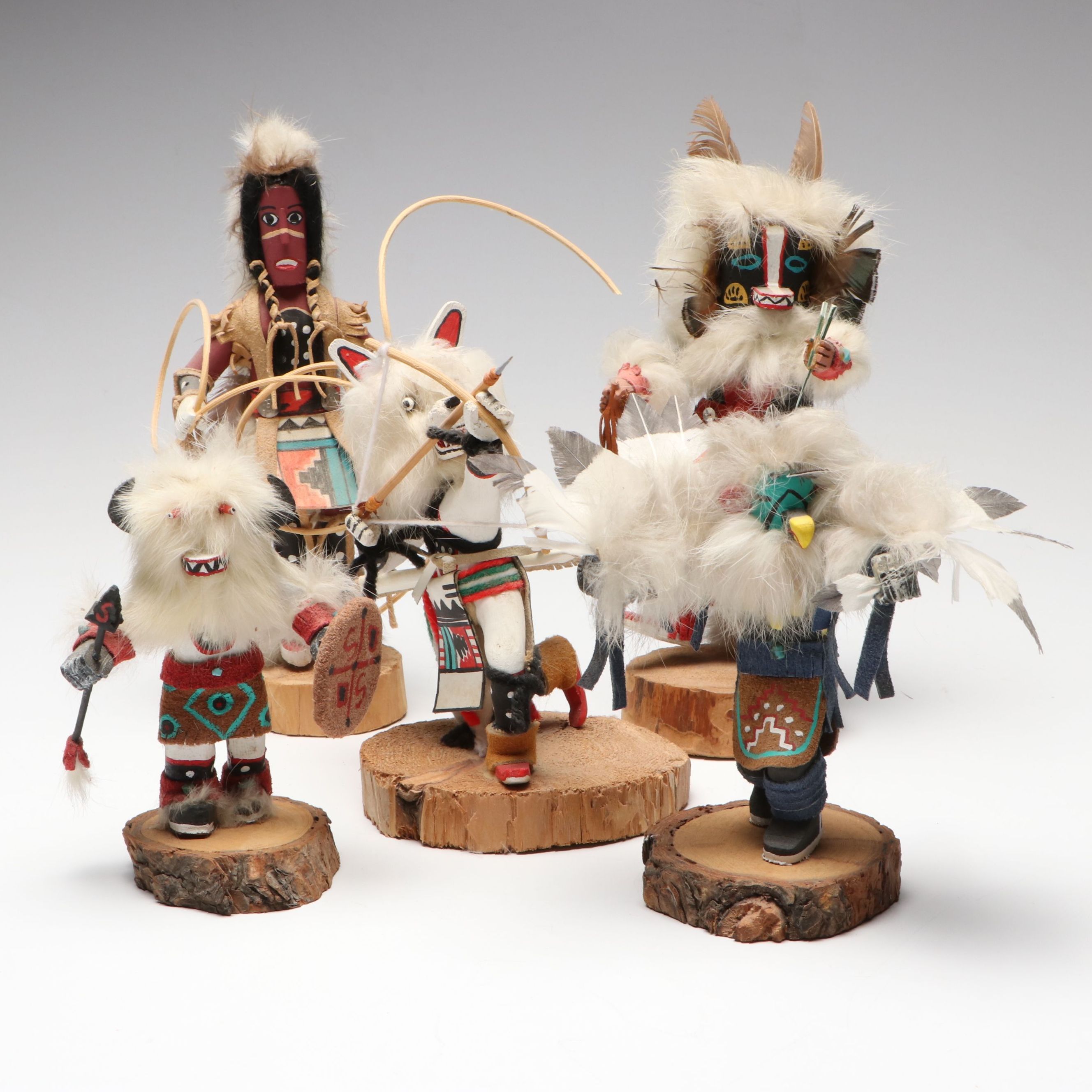 Navajo and Hopi Artisan Crafted "Eagle," "Badger," and Other Kachinas