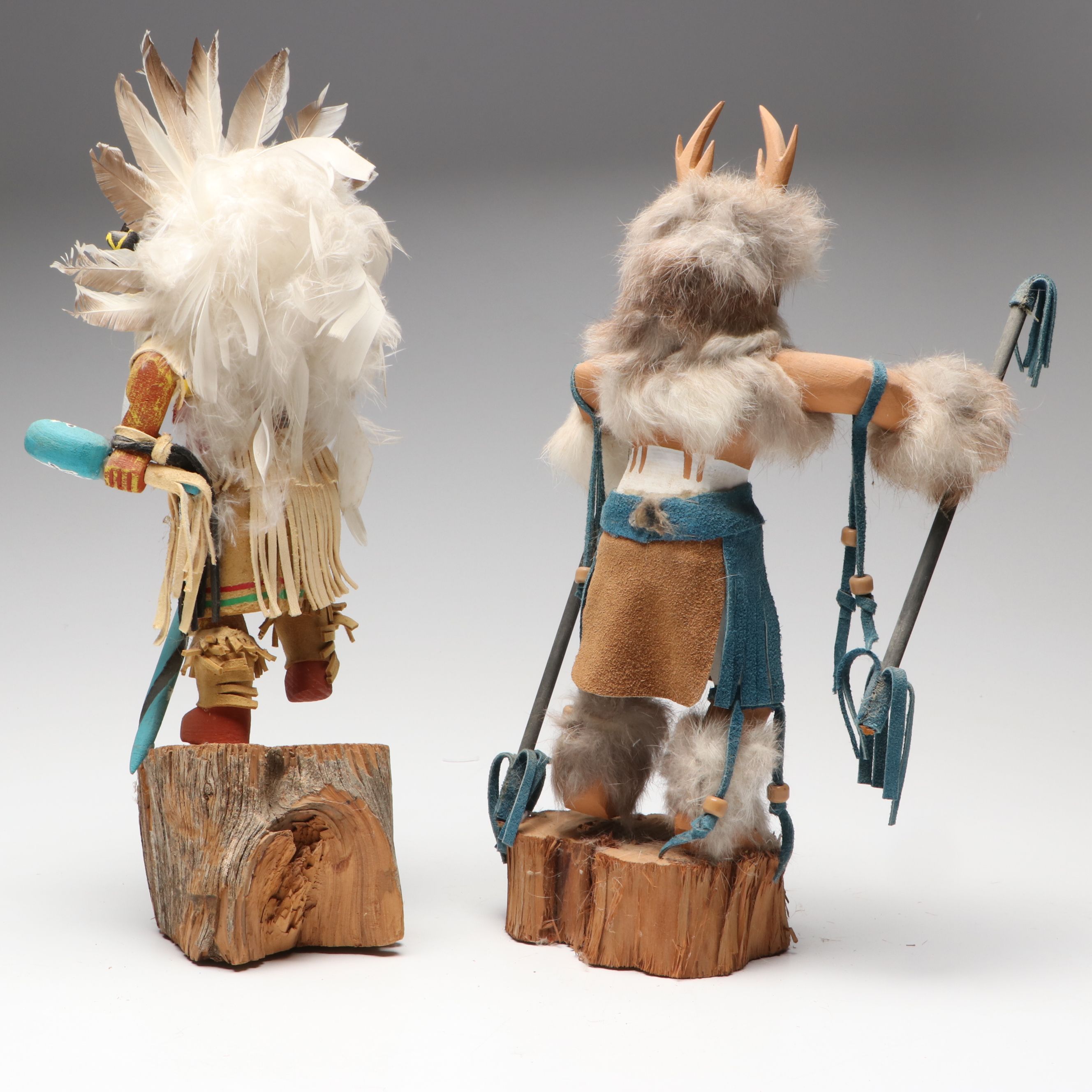Hopi and Navajo Artisan Crafted Wooden Kachina Dolls