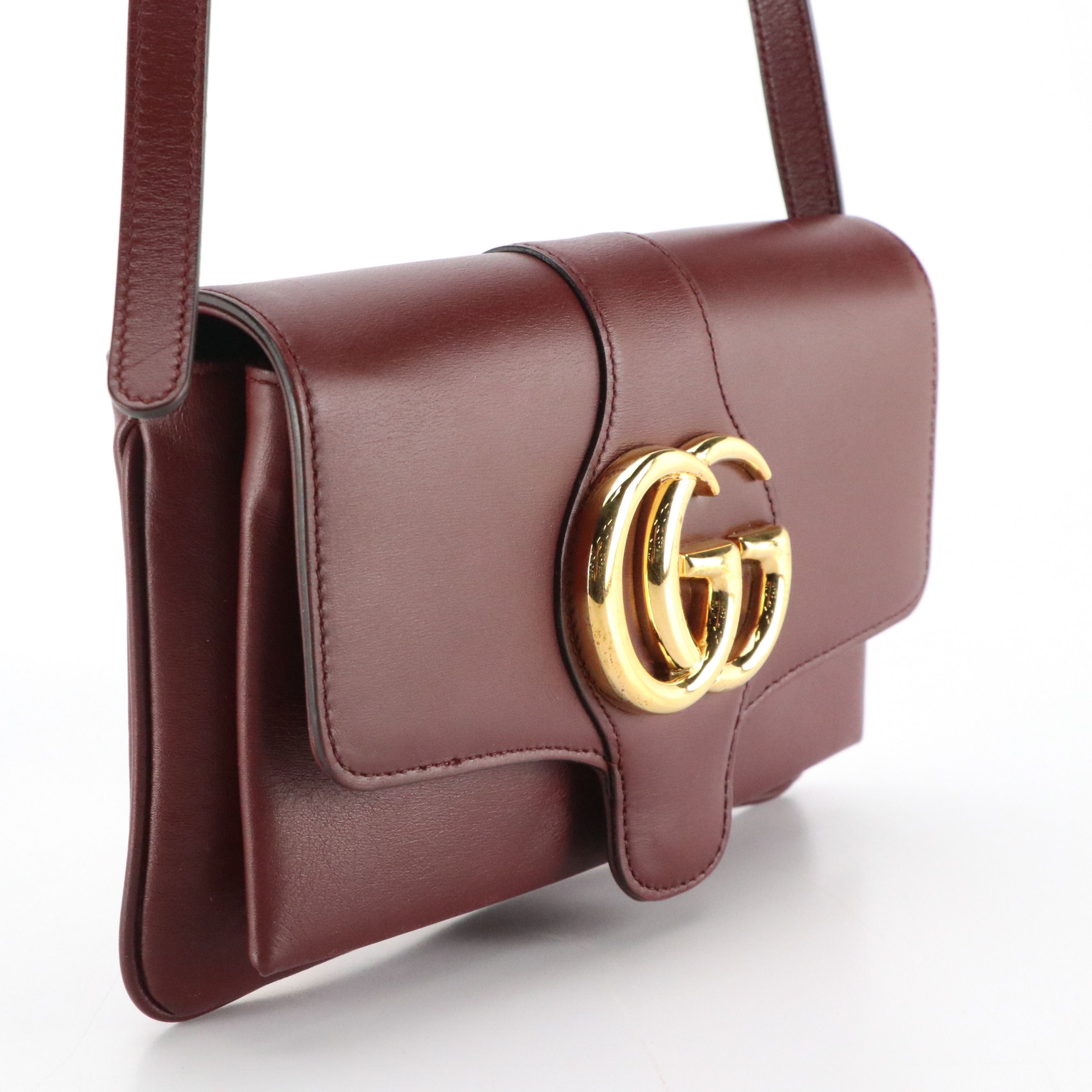 Gucci Small Arli Crossbody Bag in Burgundy Leather
