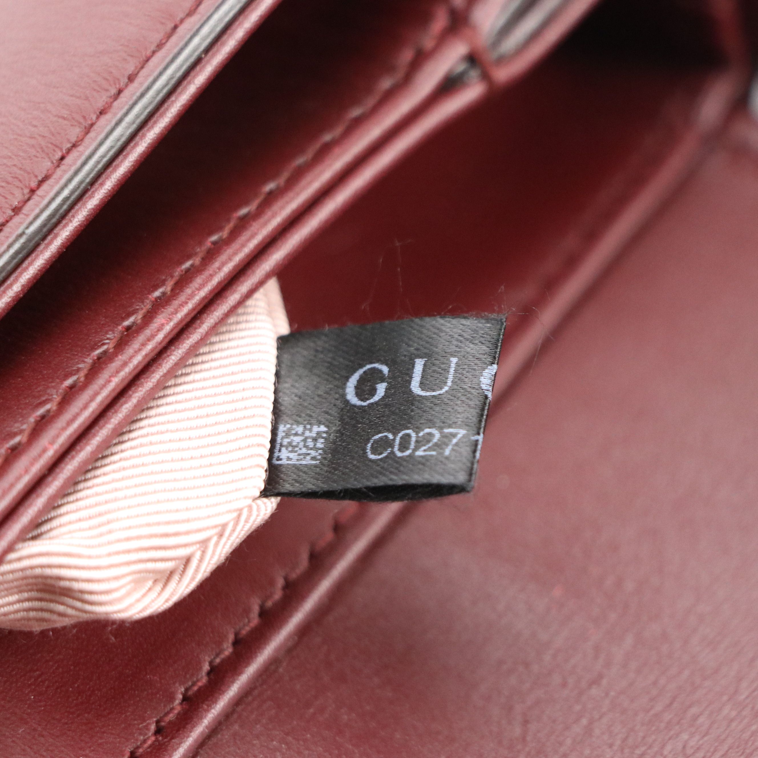 Gucci Small Arli Crossbody Bag in Burgundy Leather