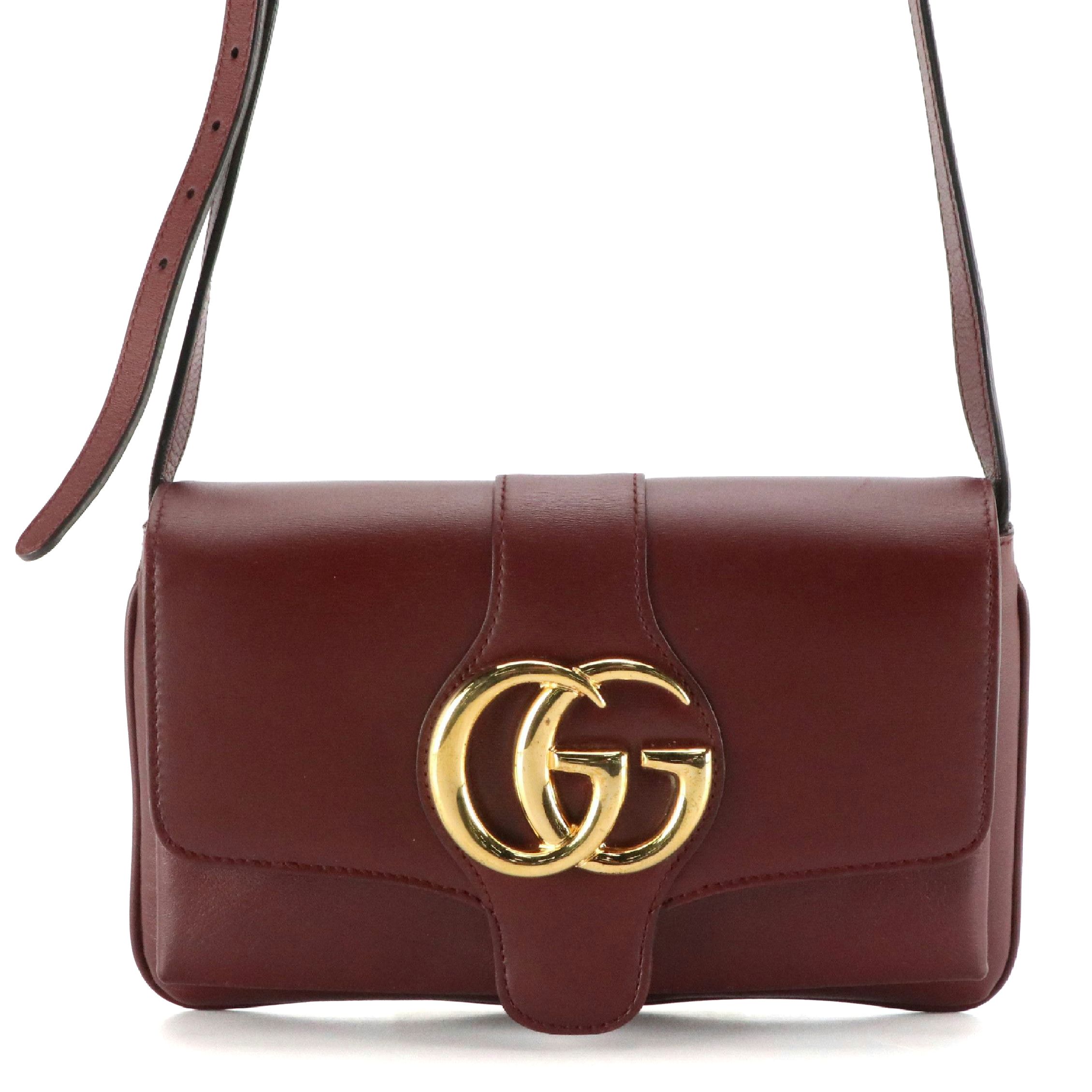Gucci Small Arli Crossbody Bag in Burgundy Leather