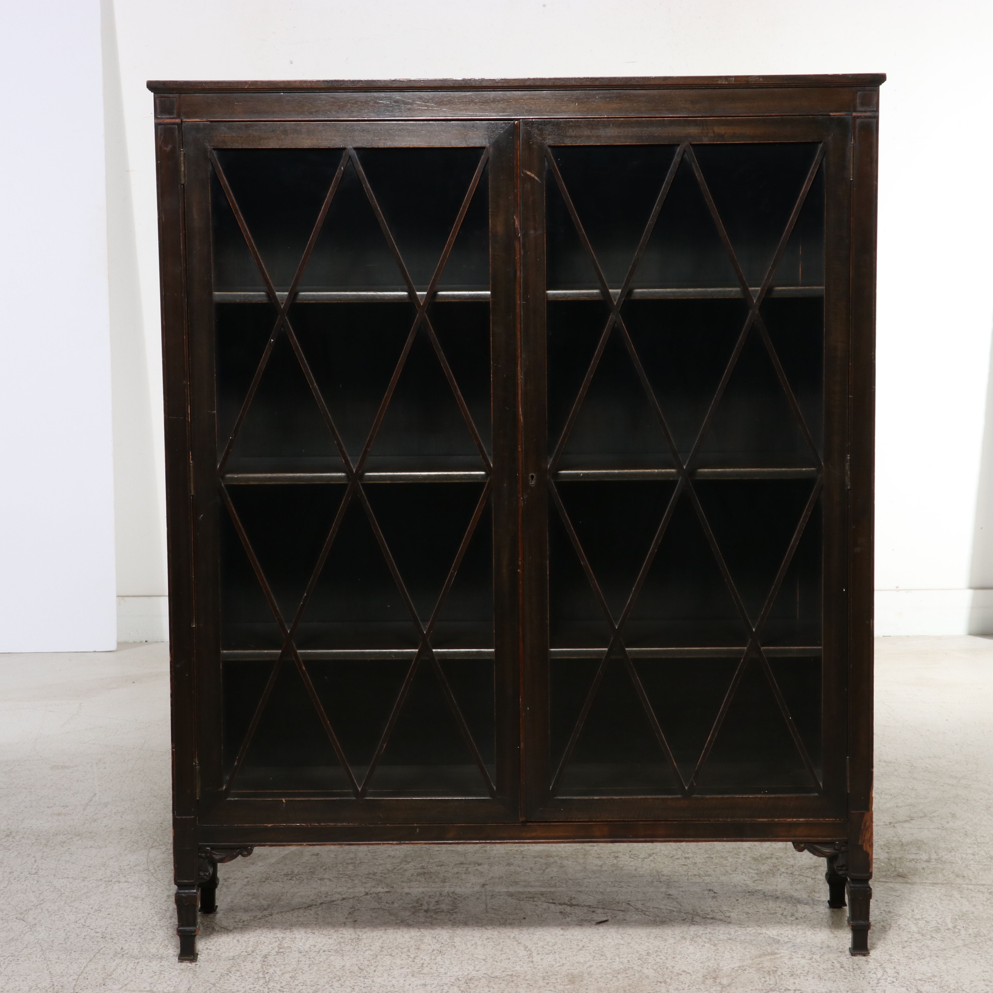 George III Style Mahogany Cabinet Bookcase, Early 20th Century
