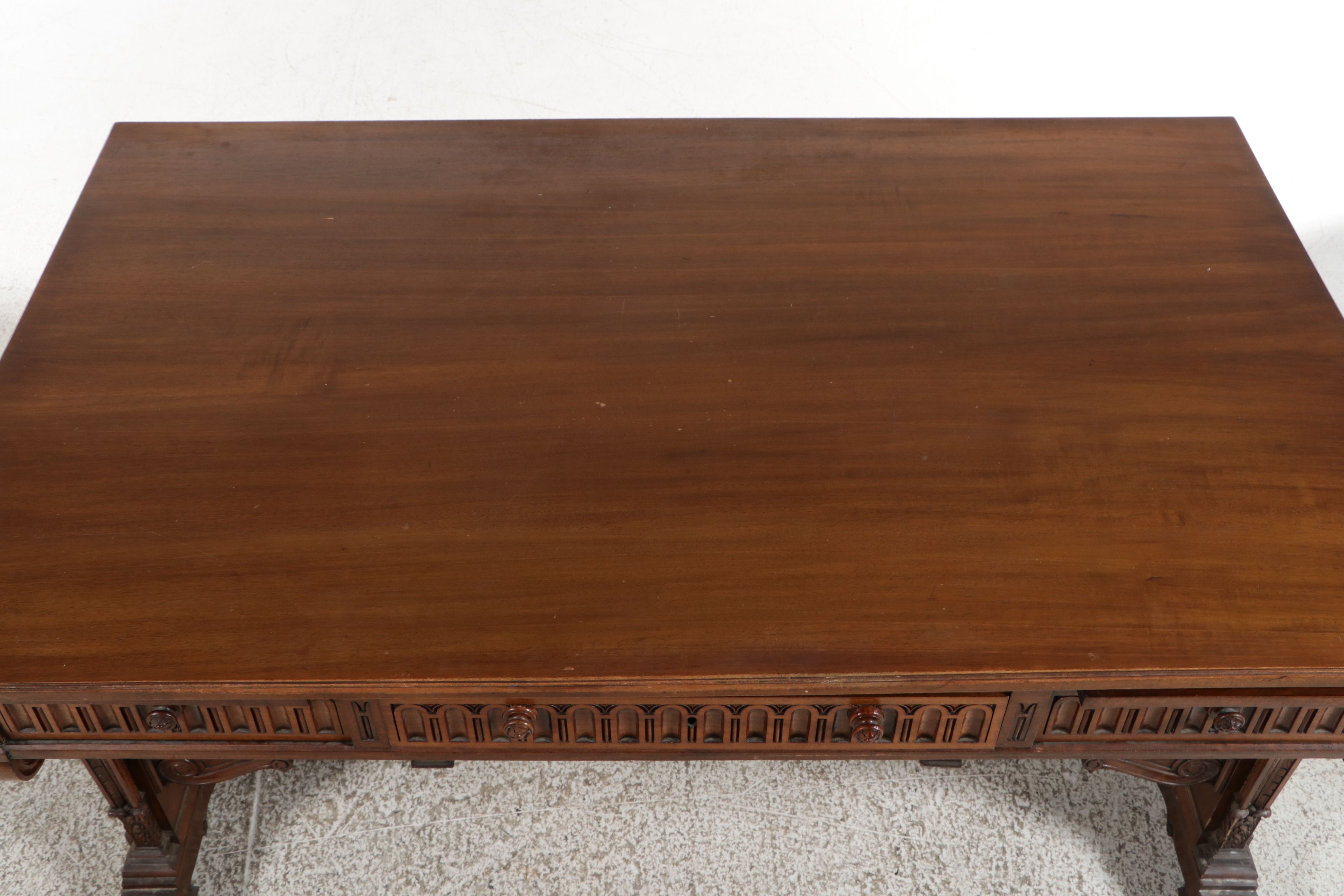 American Renaissance Revival Walnut Executive Desk, circa 1875