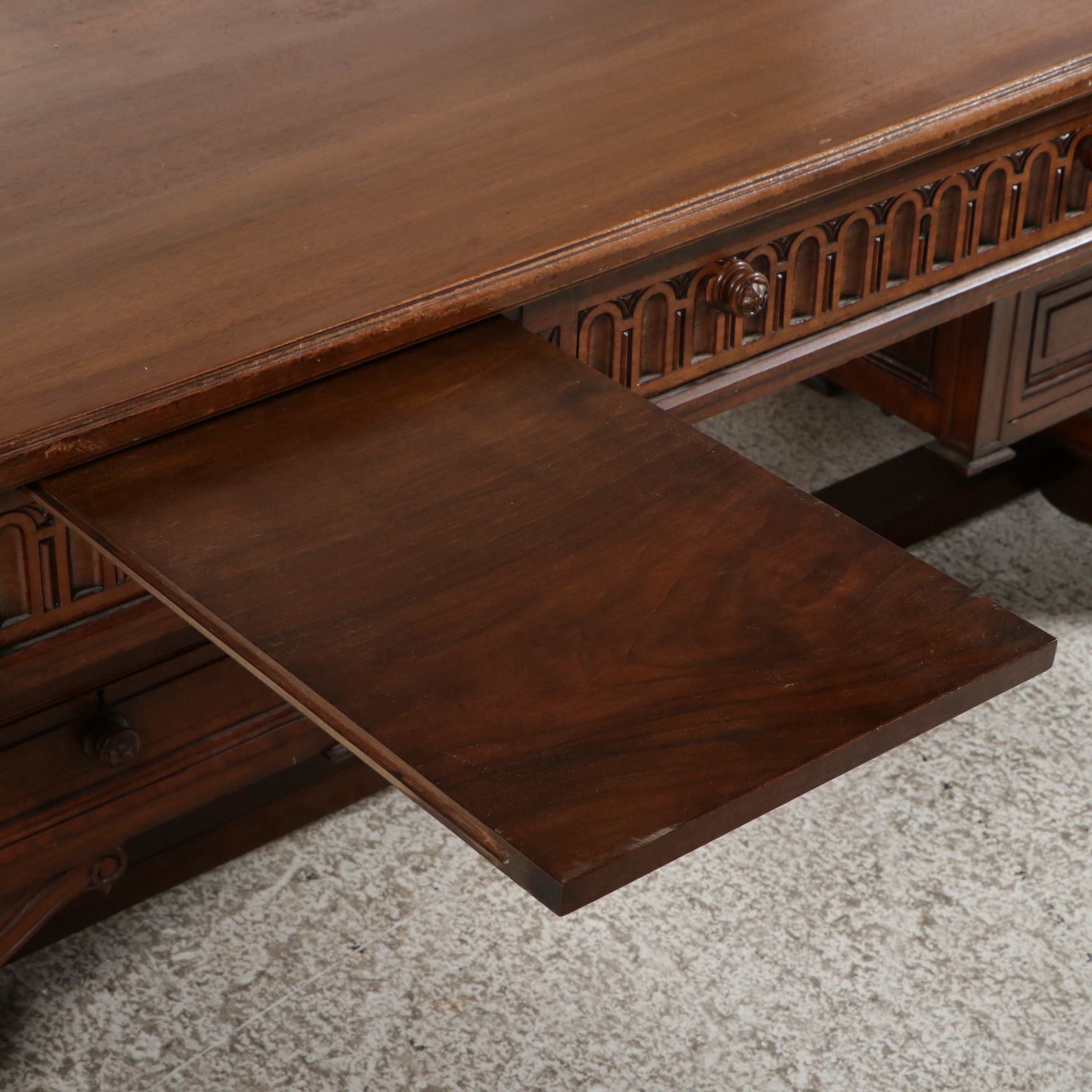 American Renaissance Revival Walnut Executive Desk, circa 1875