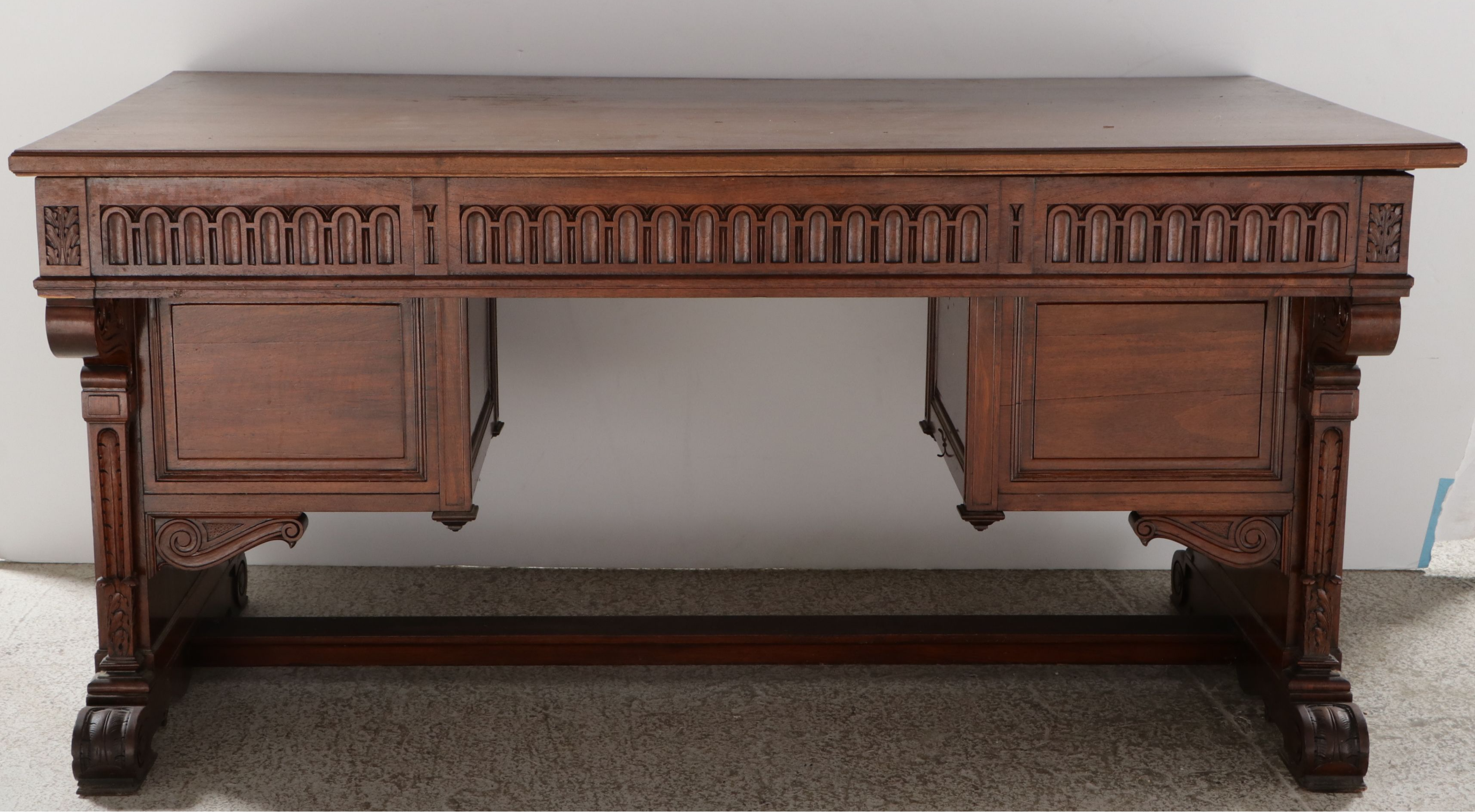 American Renaissance Revival Walnut Executive Desk, circa 1875