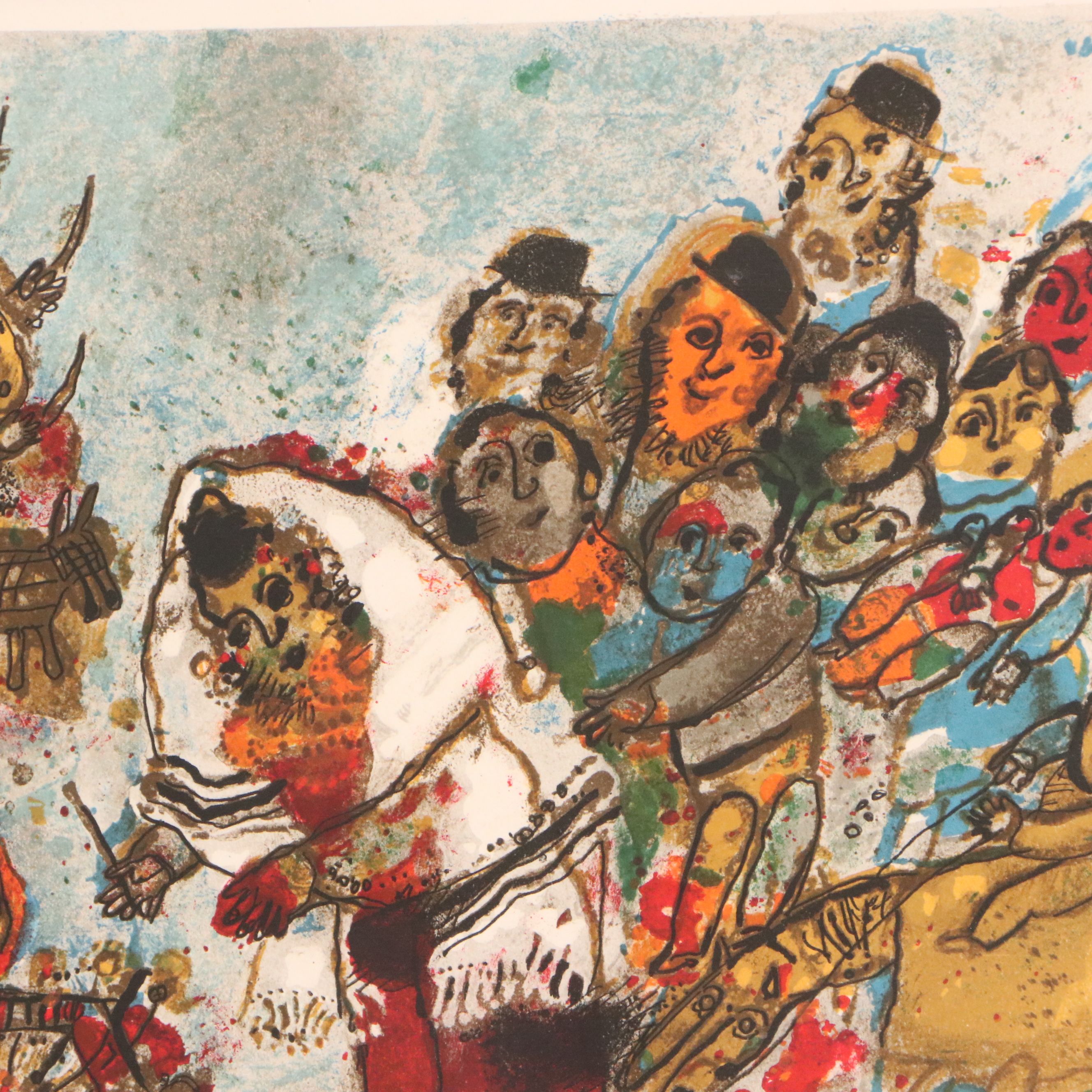 Lithograph After Theo Tobiasse "Un chant de violon qui nous sort de Mitzrain"