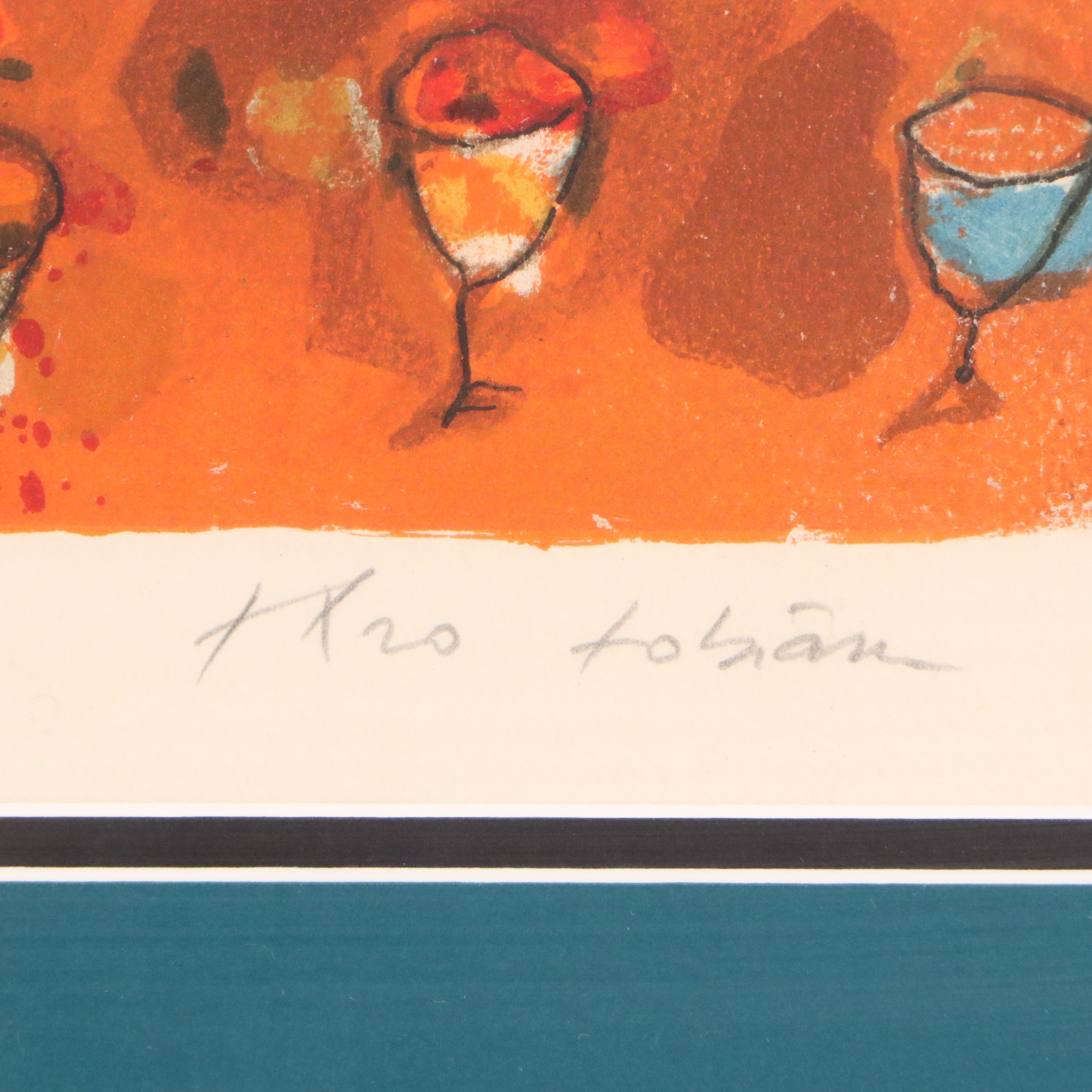 Lithograph After Theo Tobiasse "Un chant de violon qui nous sort de Mitzrain"