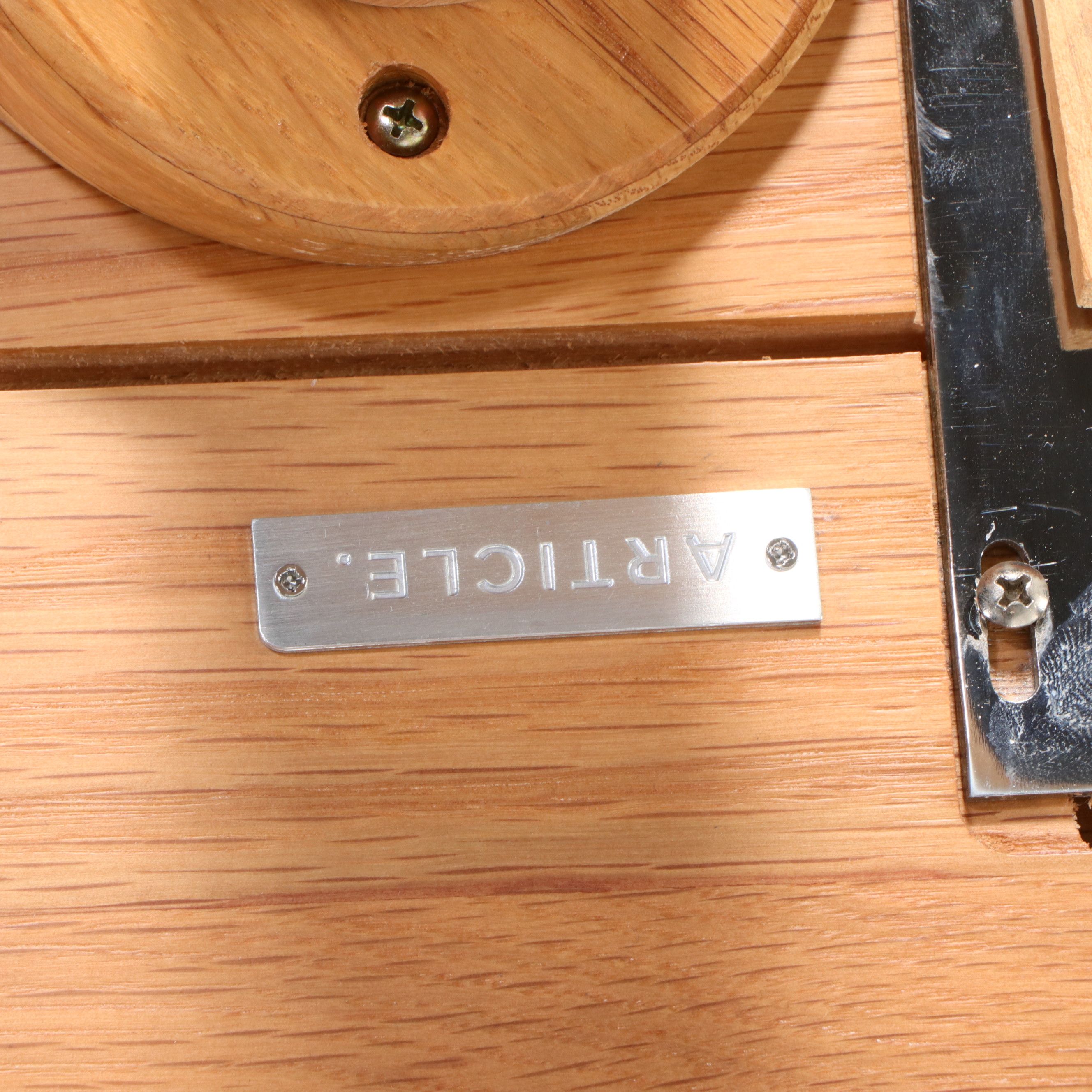 Seven-Piece Dining Set with Article "Seno" Oak Dining Table and "Candra" Chairs