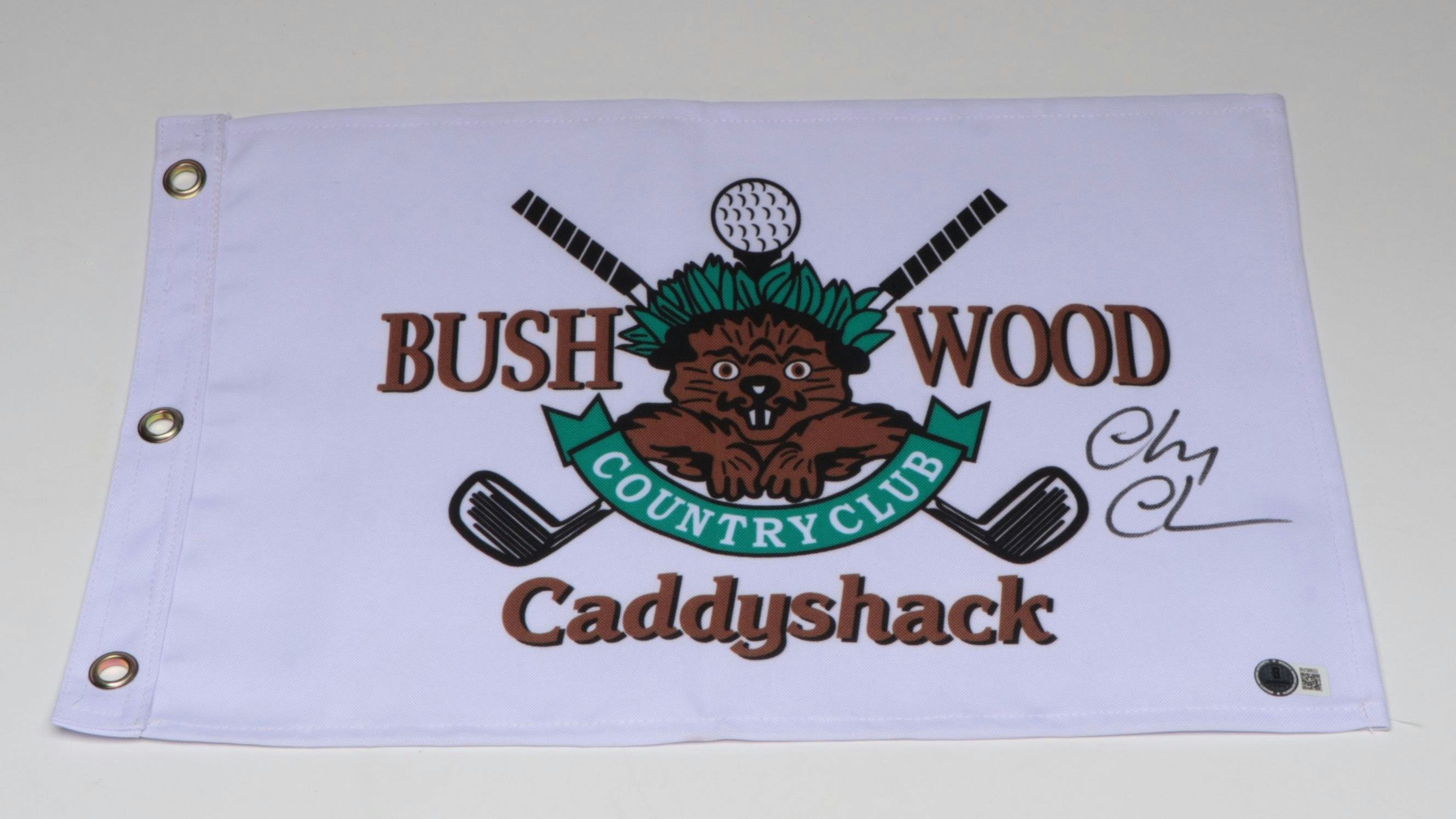 Chevy Chase Signed Bush Wood Country Club "Caddyshack" Golf Flag, Beckett