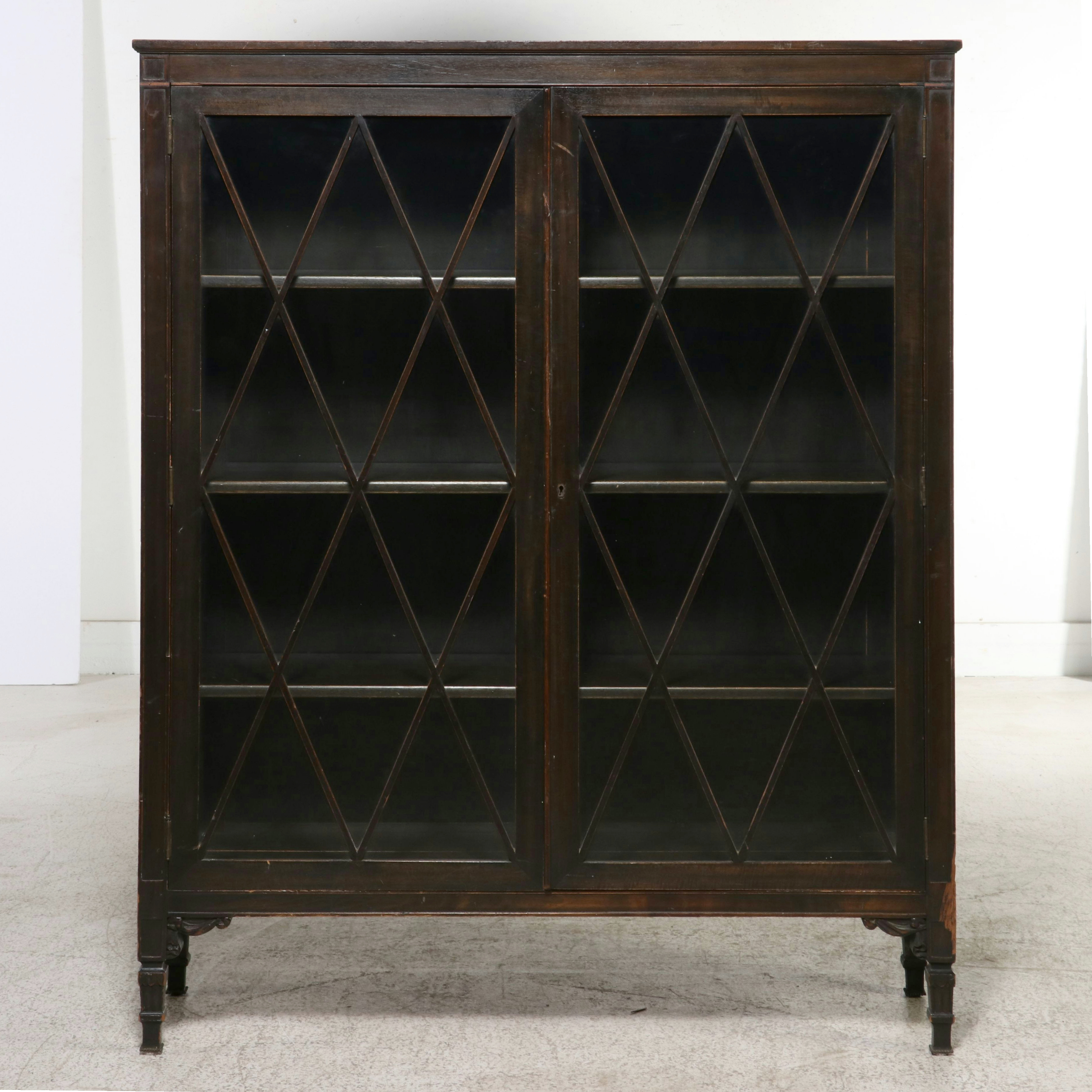 George III Style Mahogany Cabinet Bookcase, Early 20th Century