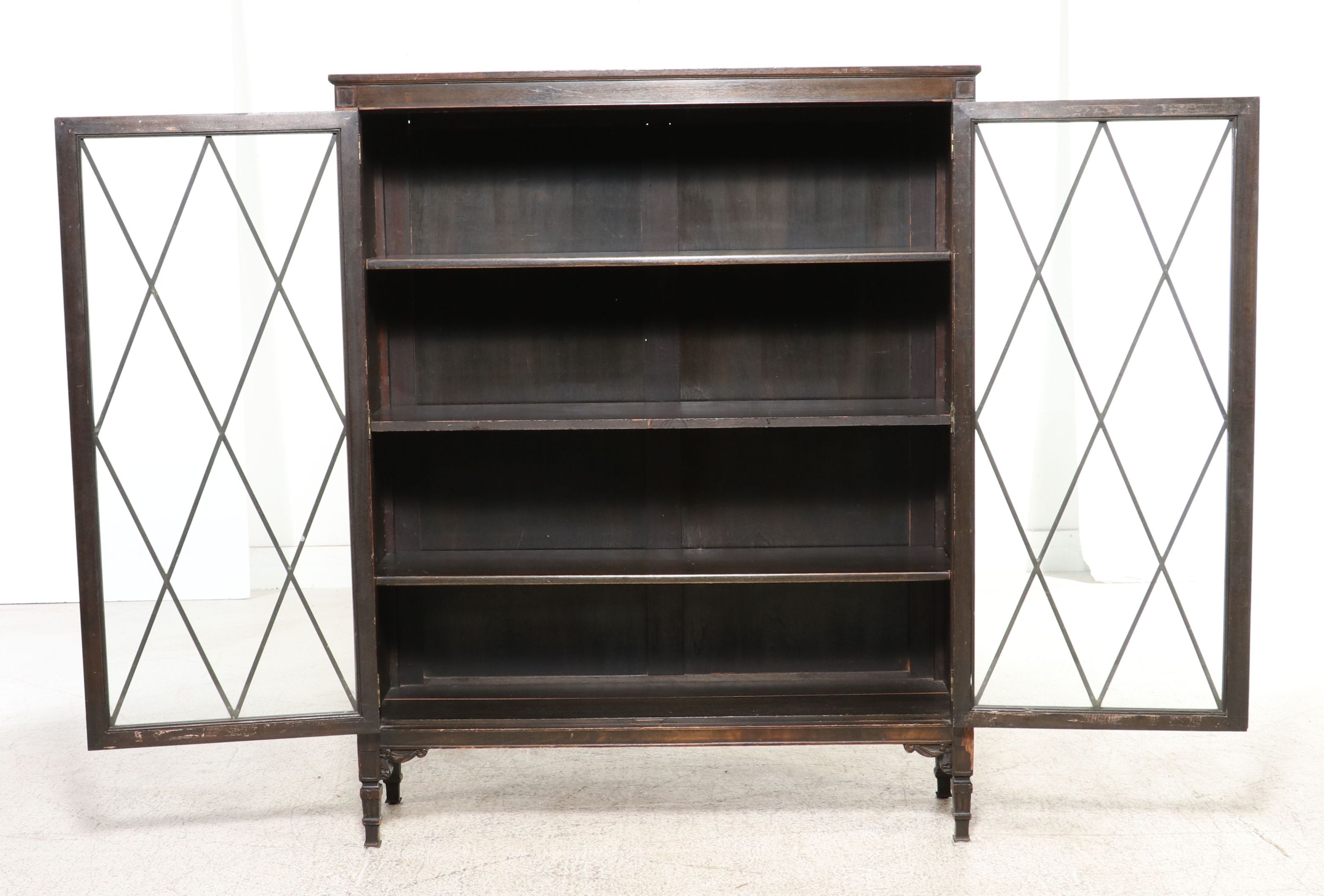 George III Style Mahogany Cabinet Bookcase, Early 20th Century