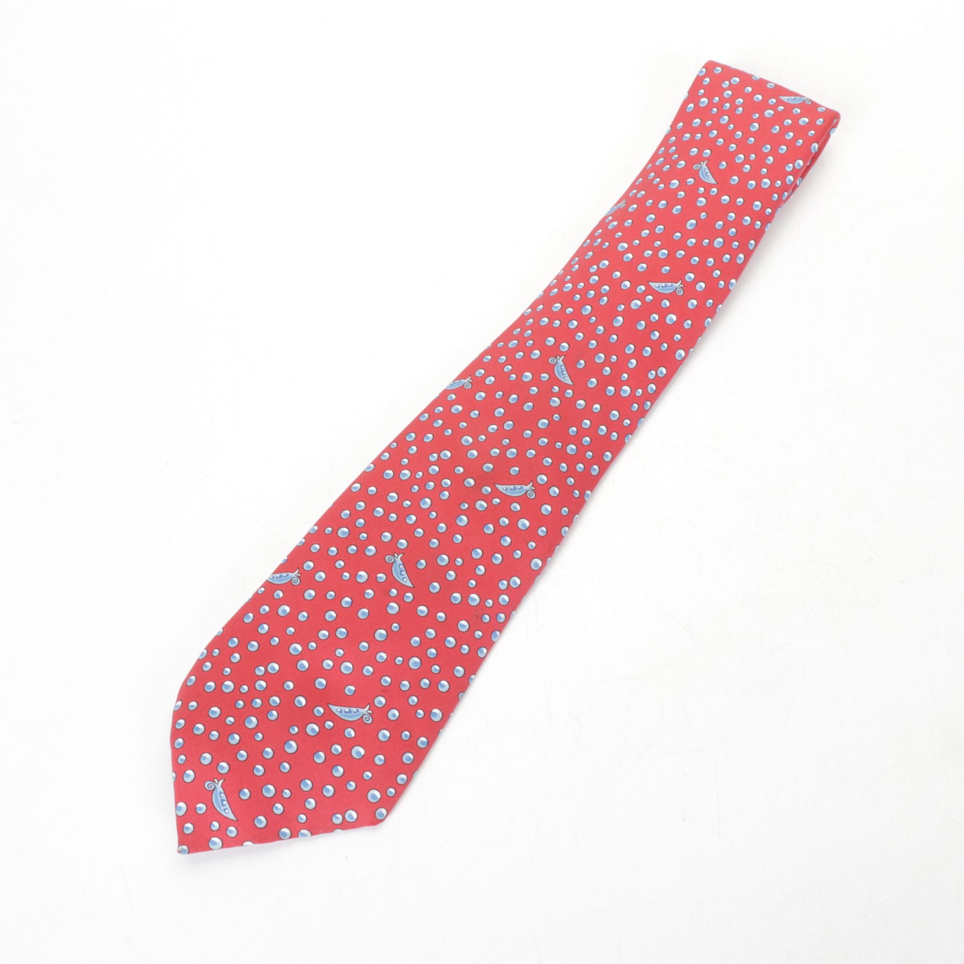 Hermès Silk Necktie in Pea Pod Pattern 7991