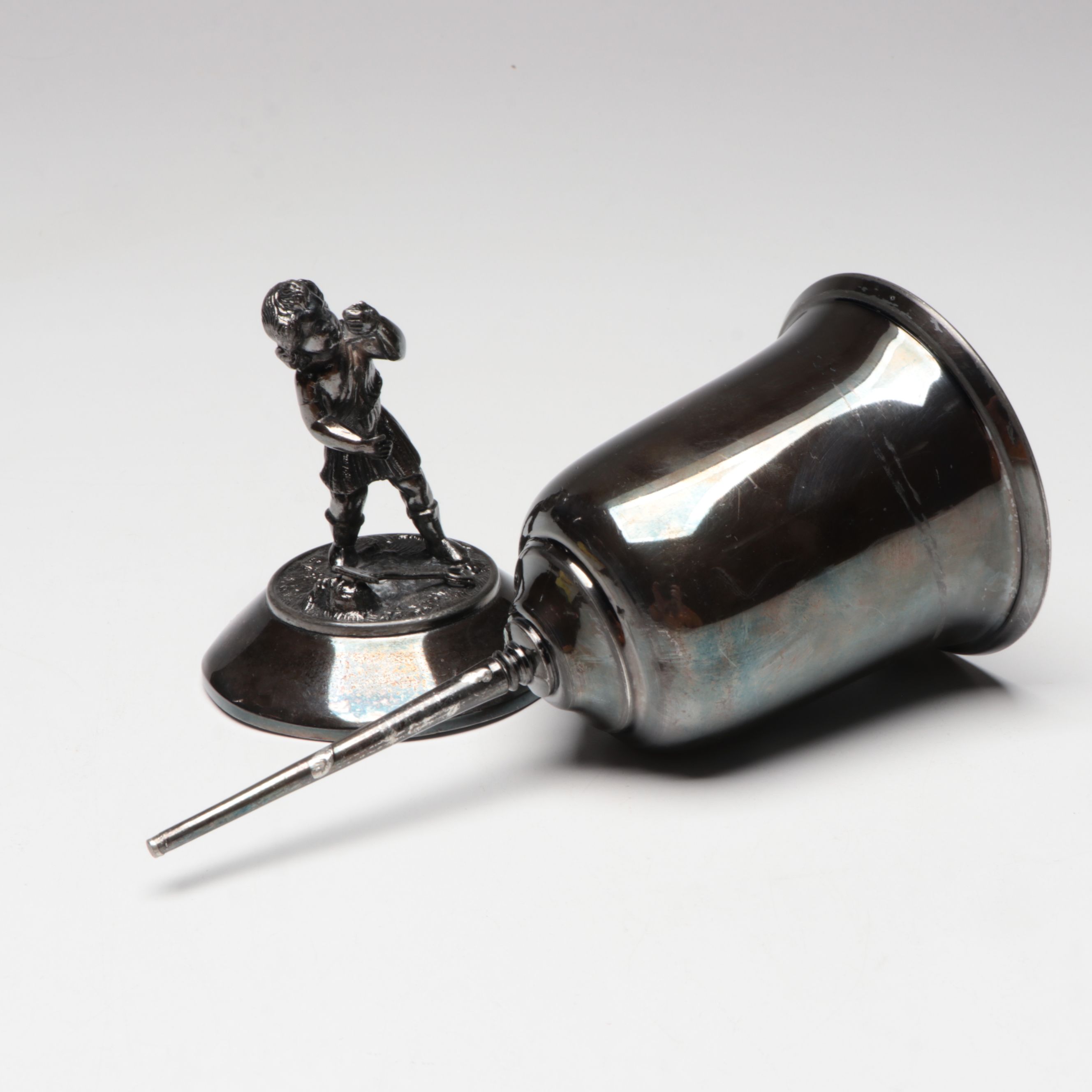 Vintage Eagle Silver Plate Glass Trumpet Epergne with Rogers Smith & Co. Goblet