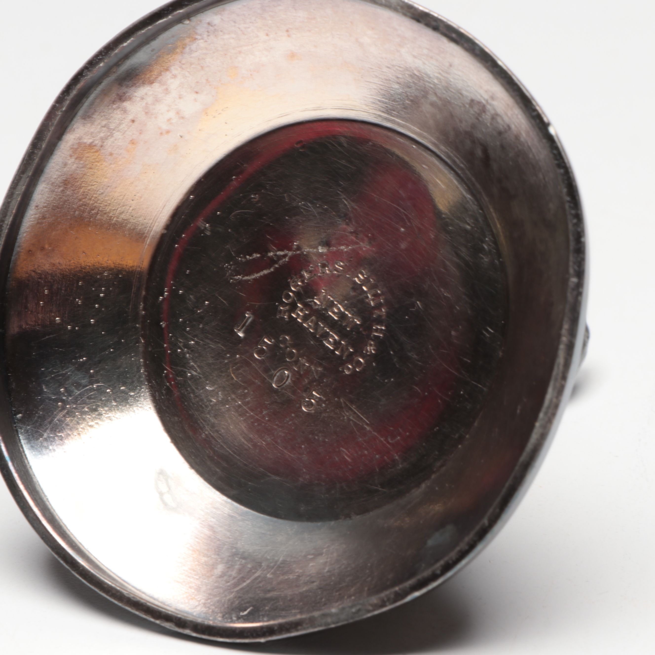 Vintage Eagle Silver Plate Glass Trumpet Epergne with Rogers Smith & Co. Goblet