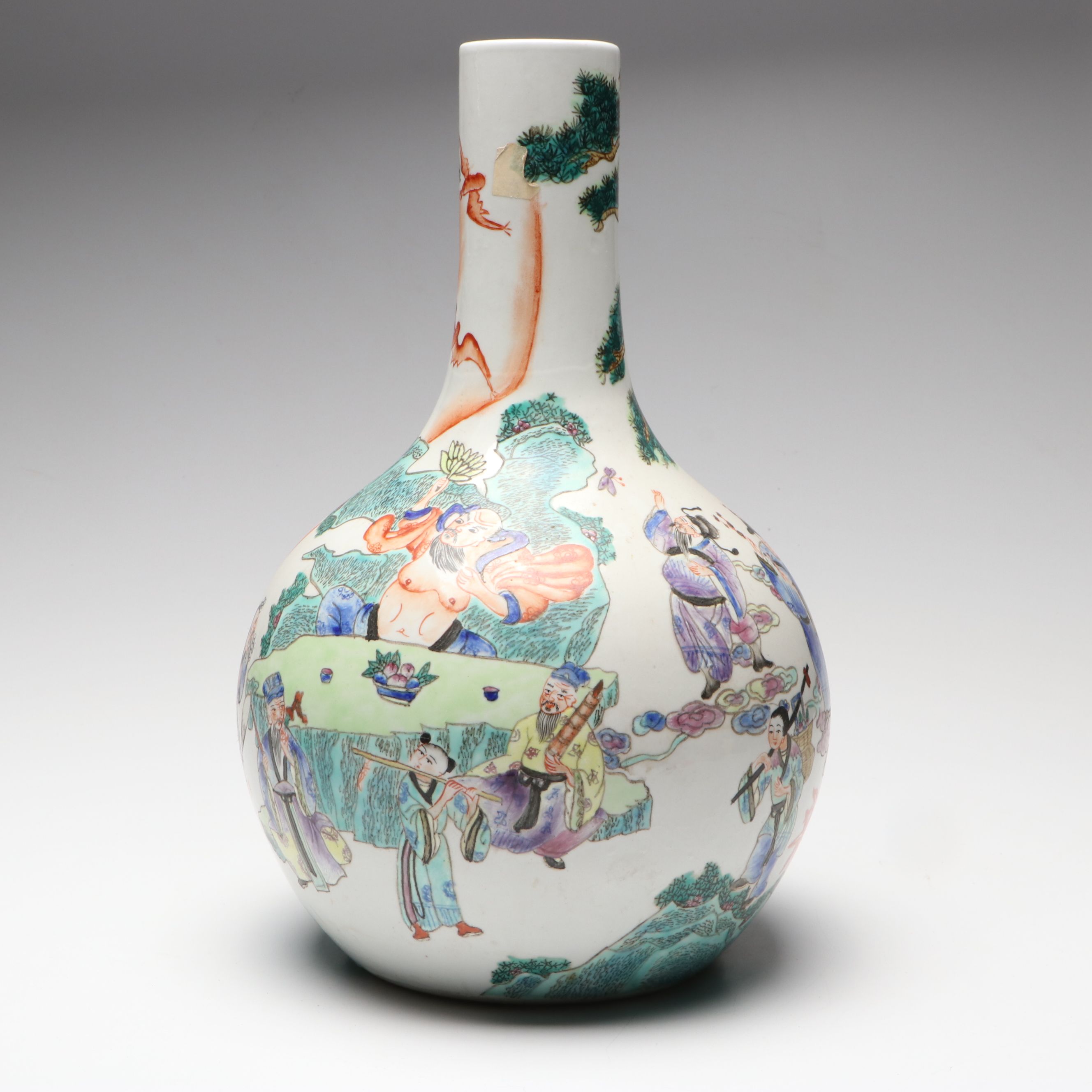Chinese Tianqiuping Shape Porcelain Vase
