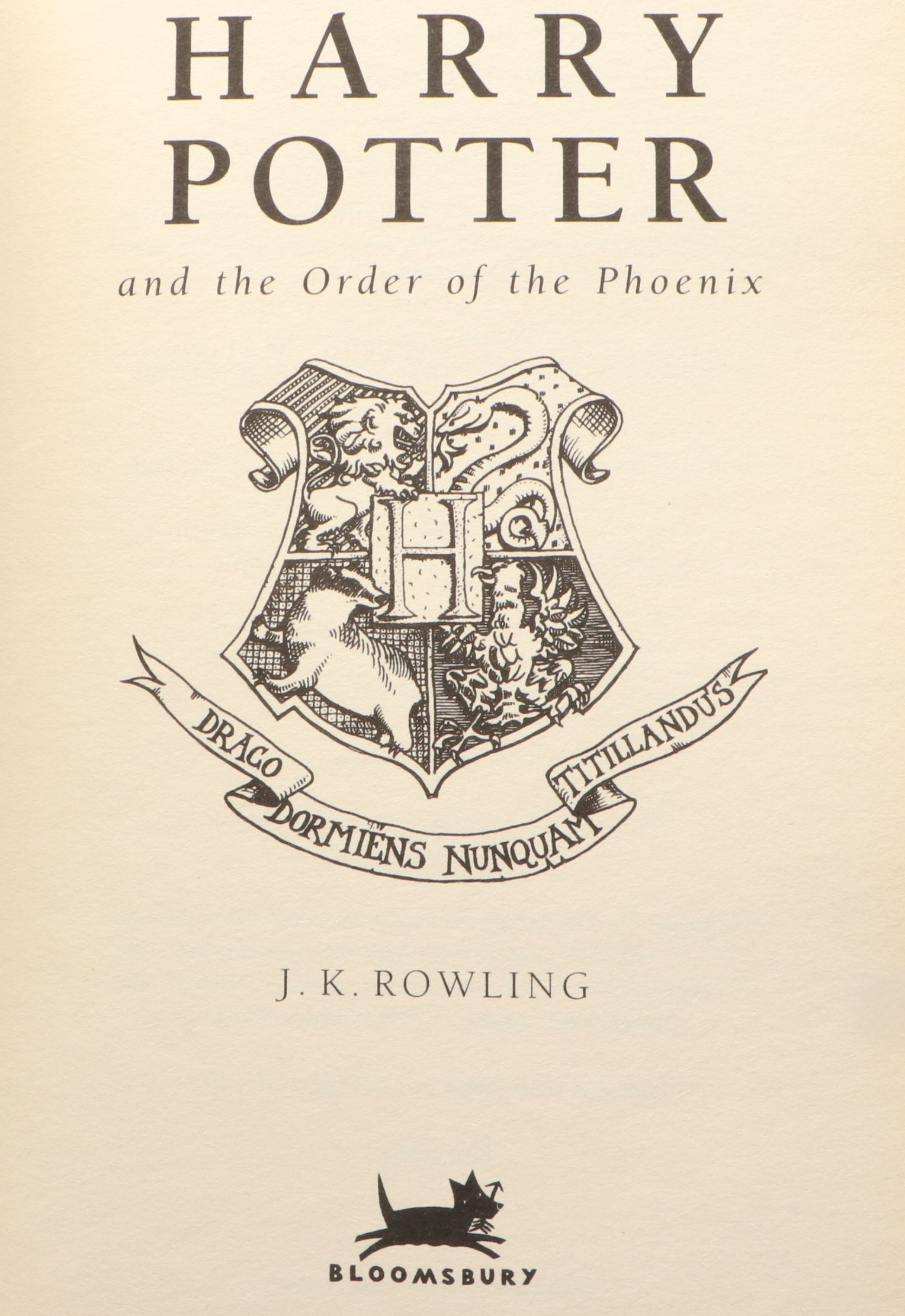 First UK Edition "Harry Potter and the Order of the Phoenix" by J. K. Rowling