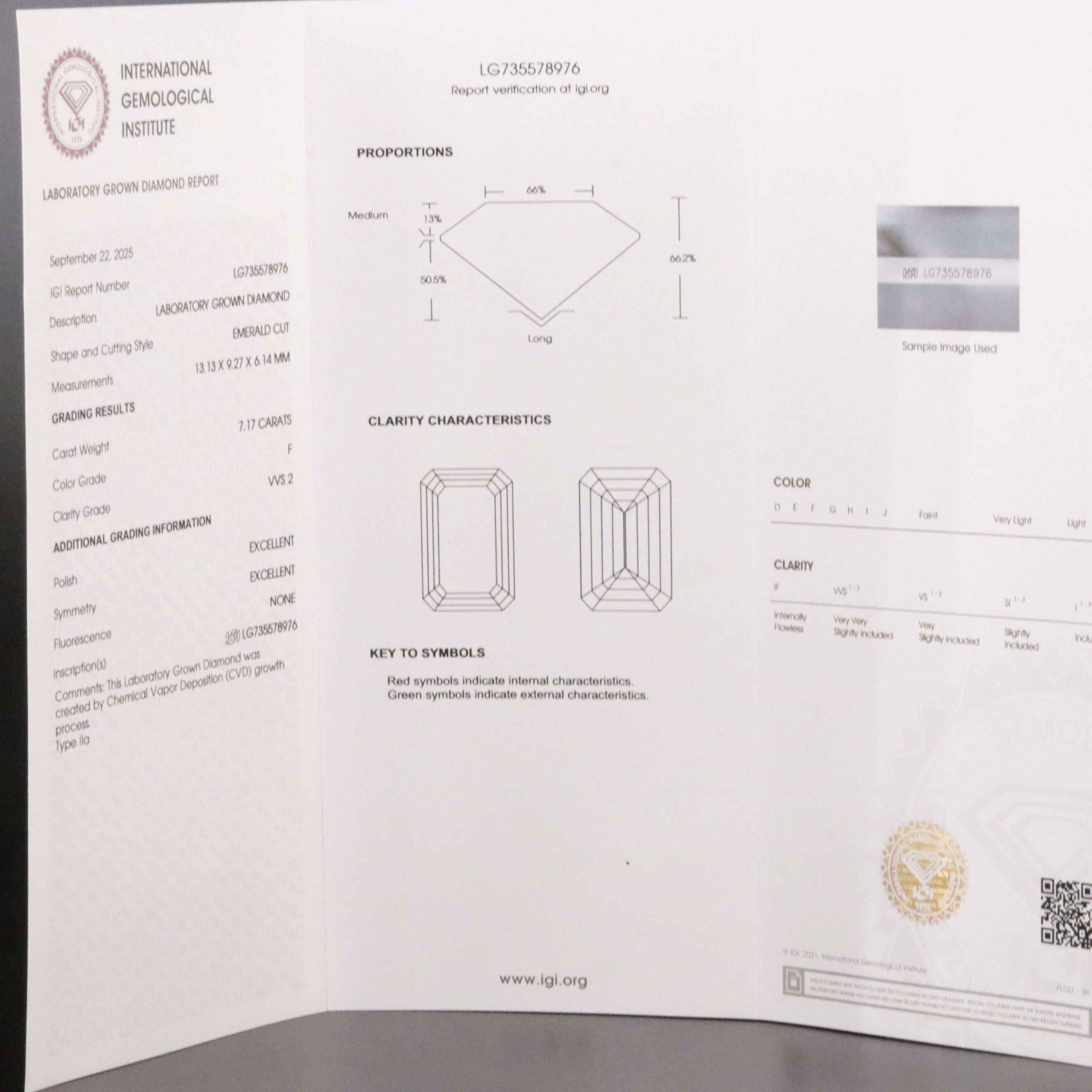 14K 7.40 CTW Lab Grown Diamond Ring with IGI Report