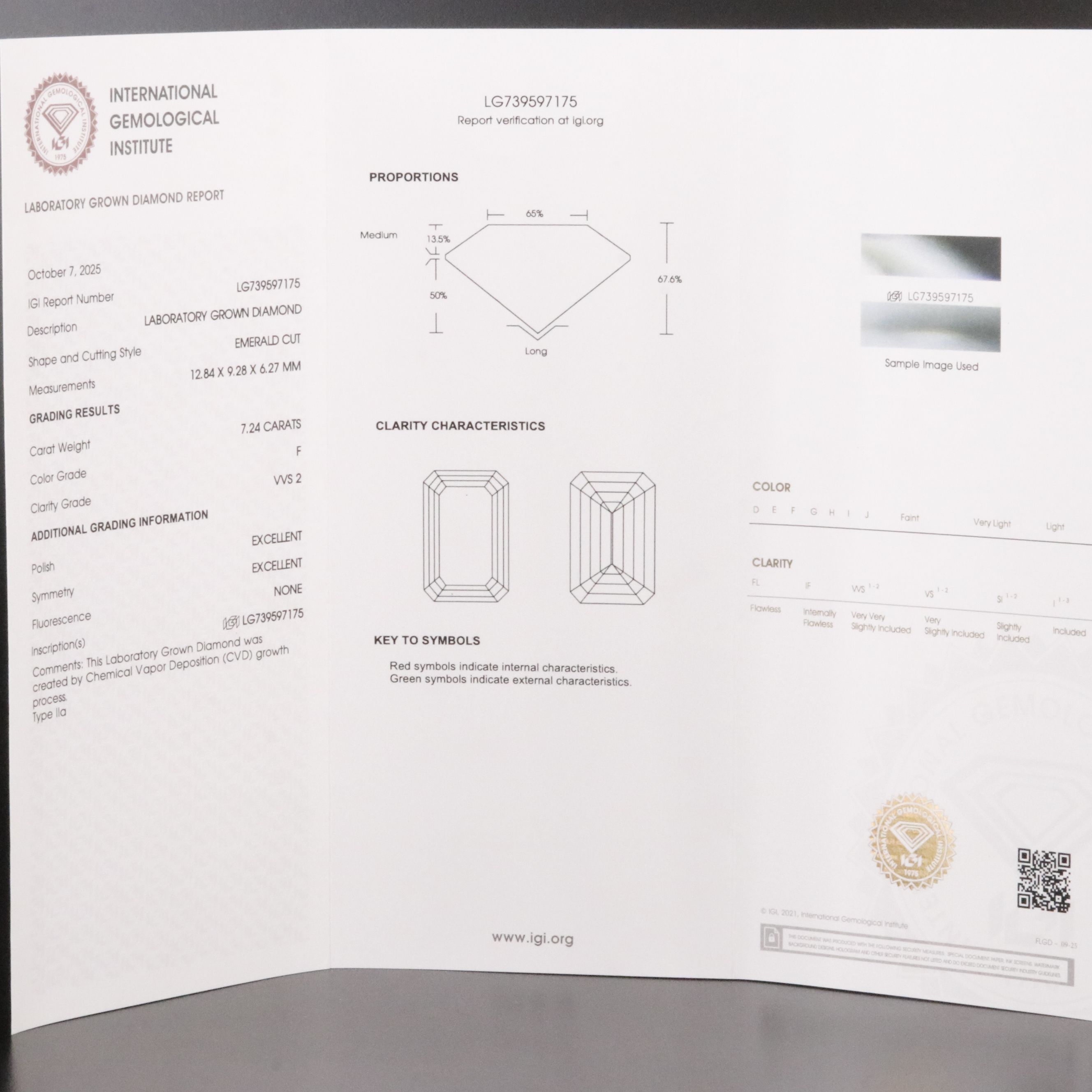 14K 7.46 CTW Lab Grown Diamond Ring with IGI Report