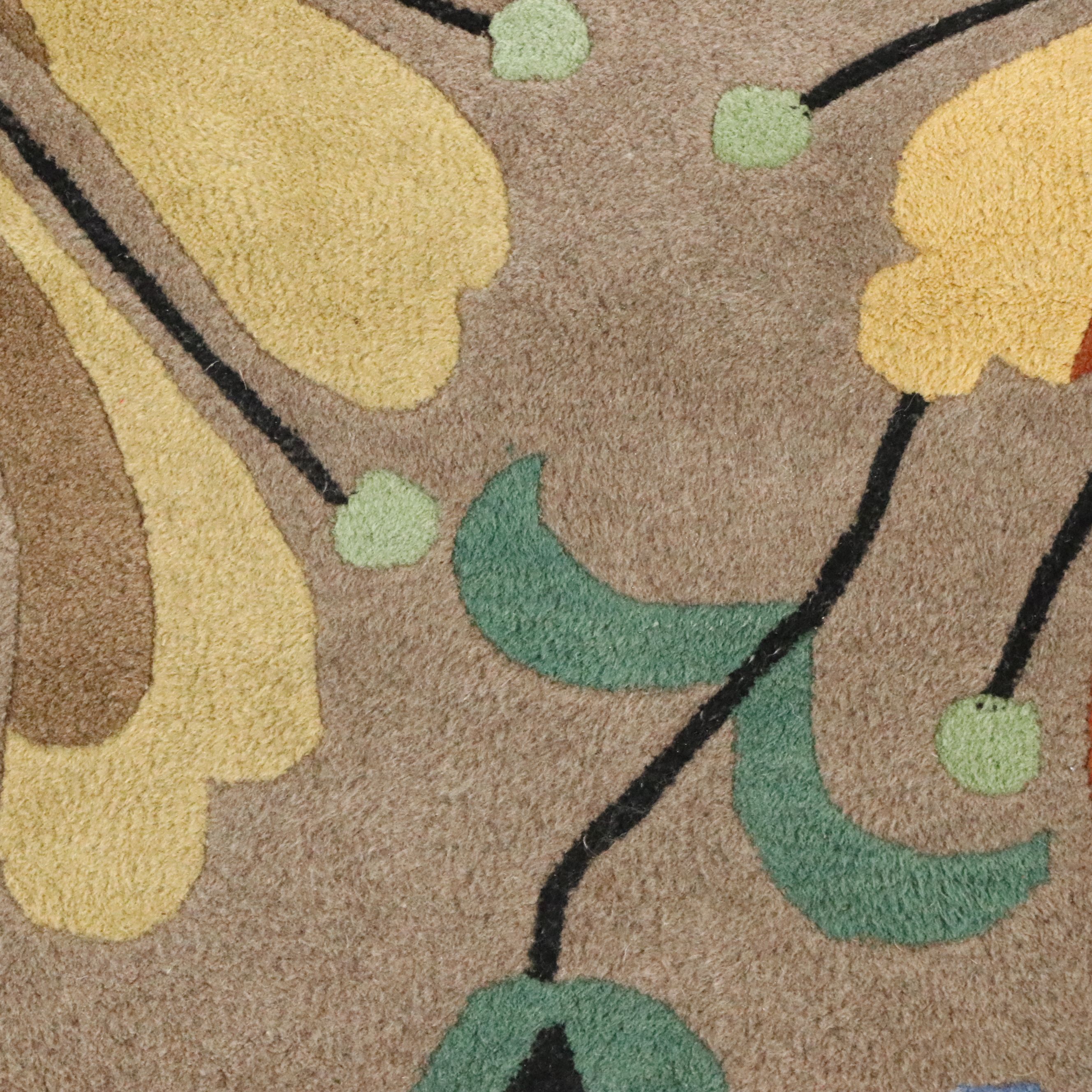 5'1 x 7'1 Hand-Tufted Contemporary Floral Area Rug