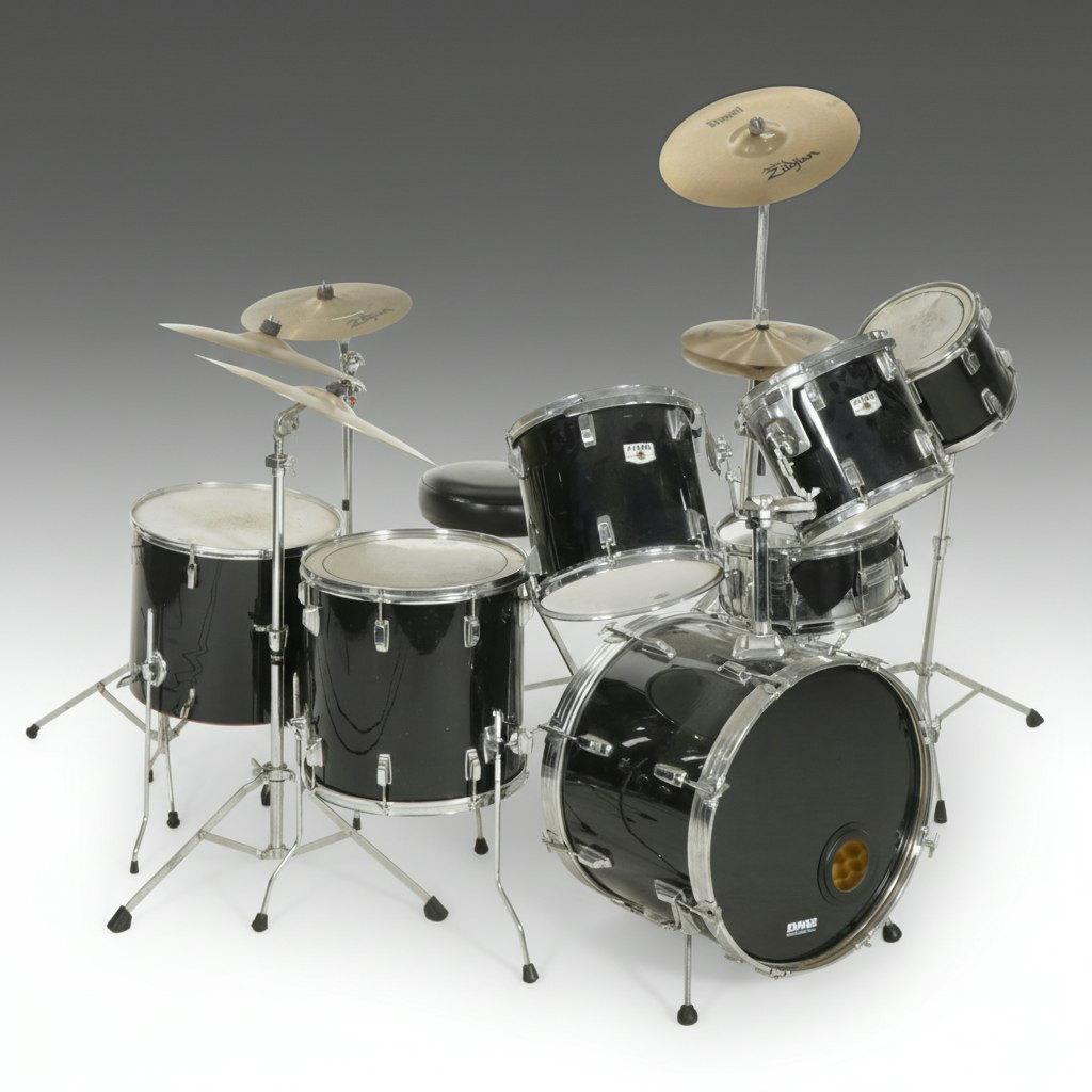 Tama Drum Set with Zildjian and Sabian Cymbals and Accessories