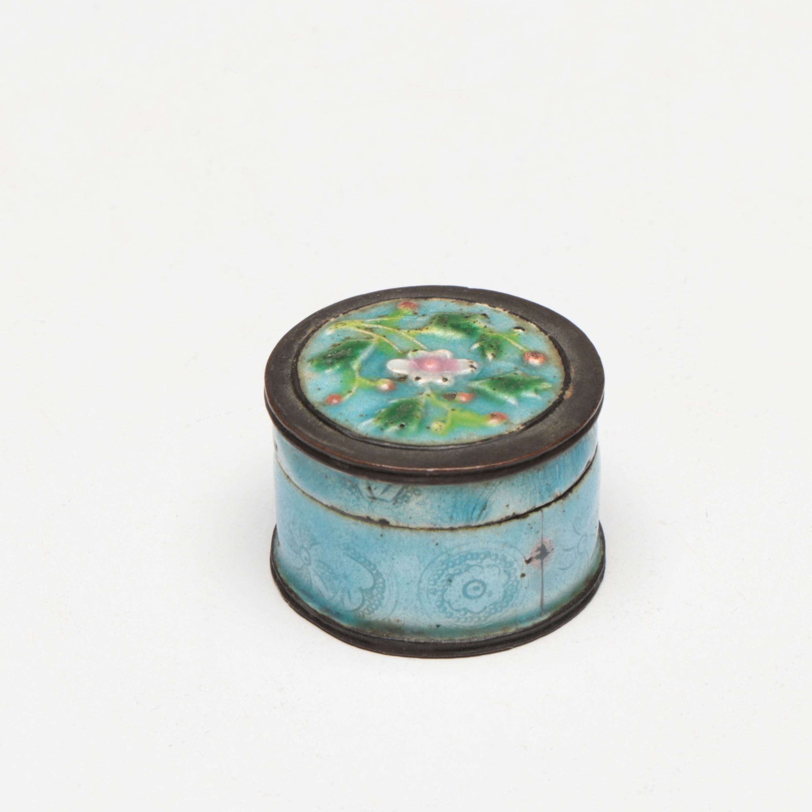 Floral Porcelain Egg Shaped Boxes with Floral Cloisonné Box