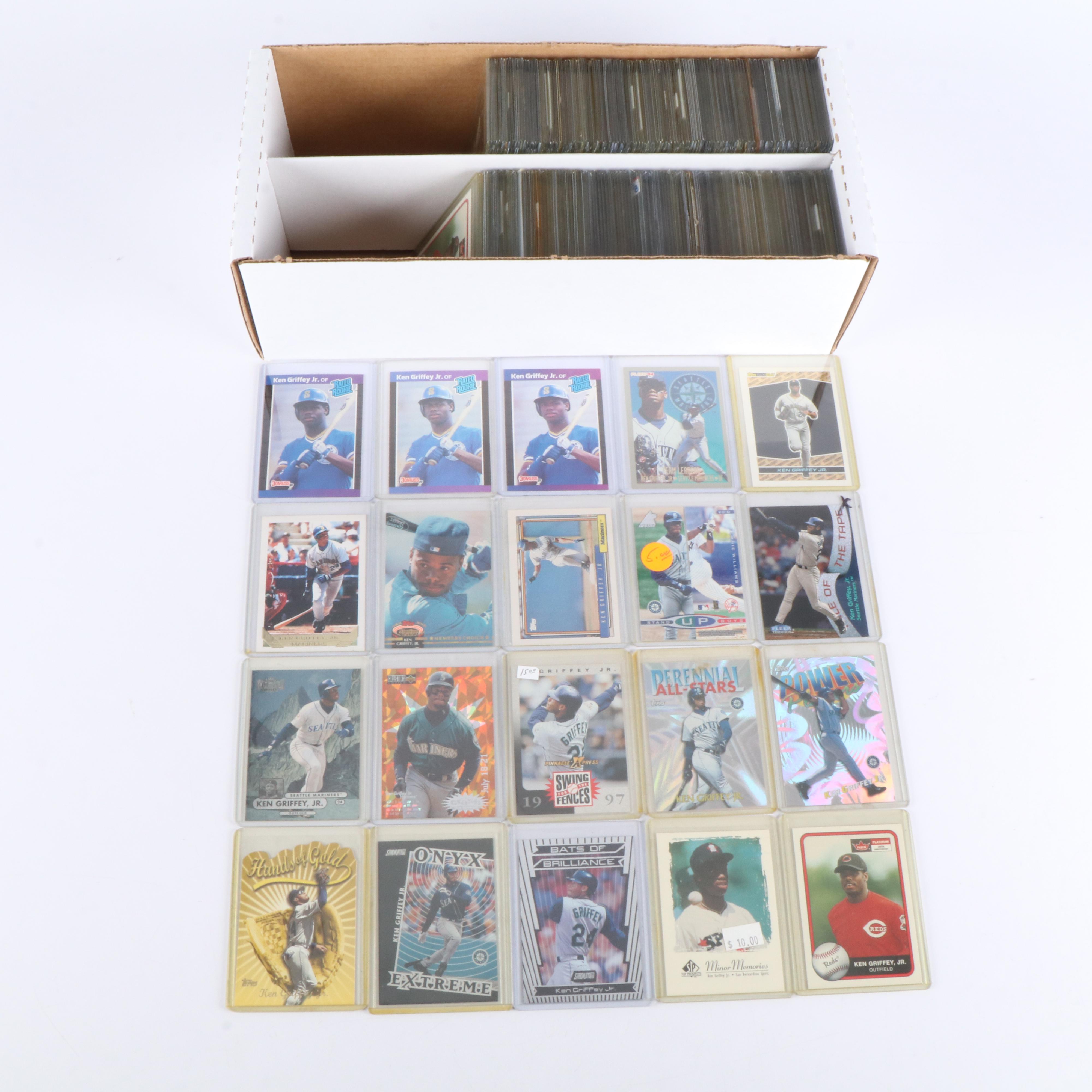 Collection of 251 Ken Griffey Jr. Baseball Cards, Including Rookie Cards