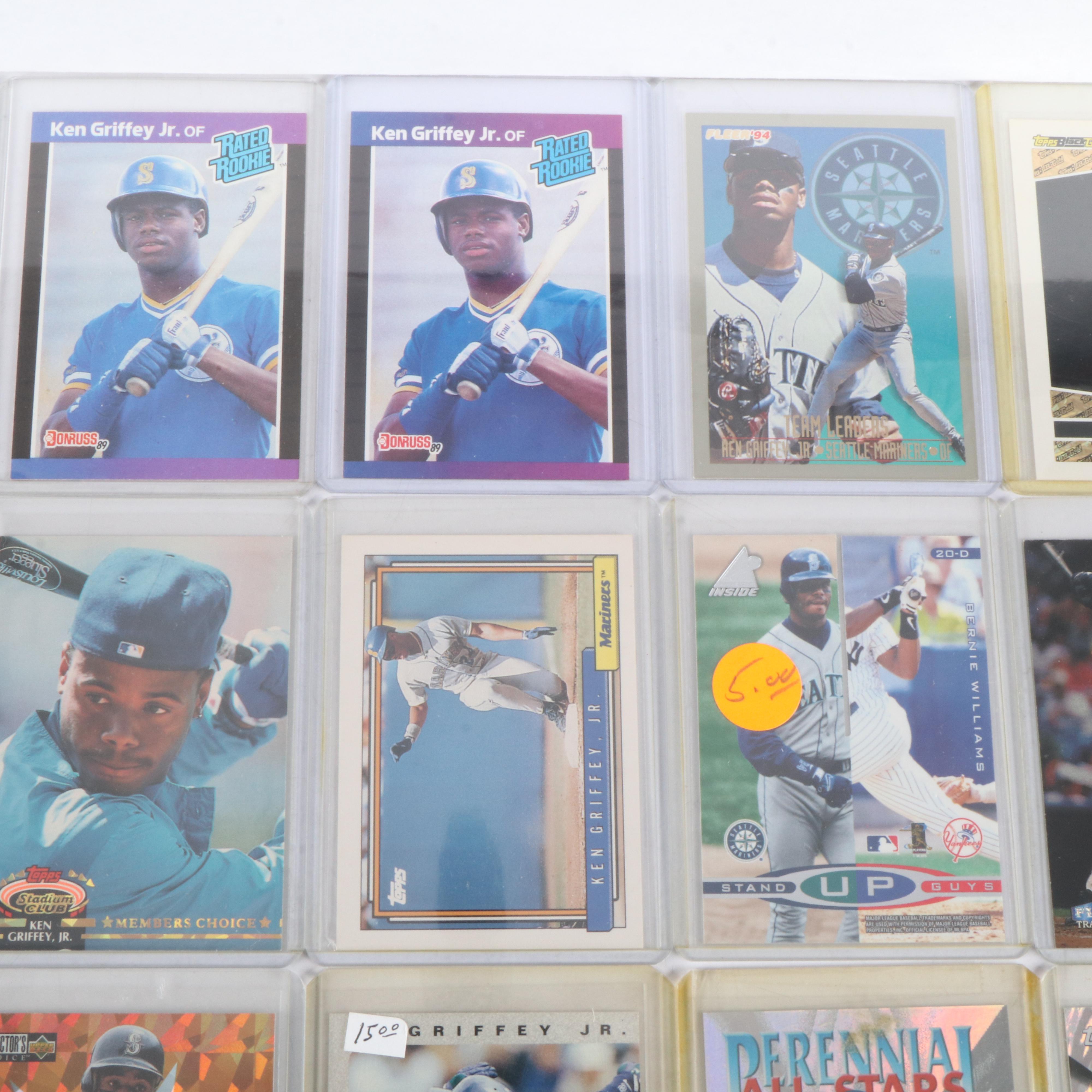 Collection of 251 Ken Griffey Jr. Baseball Cards, Including Rookie Cards