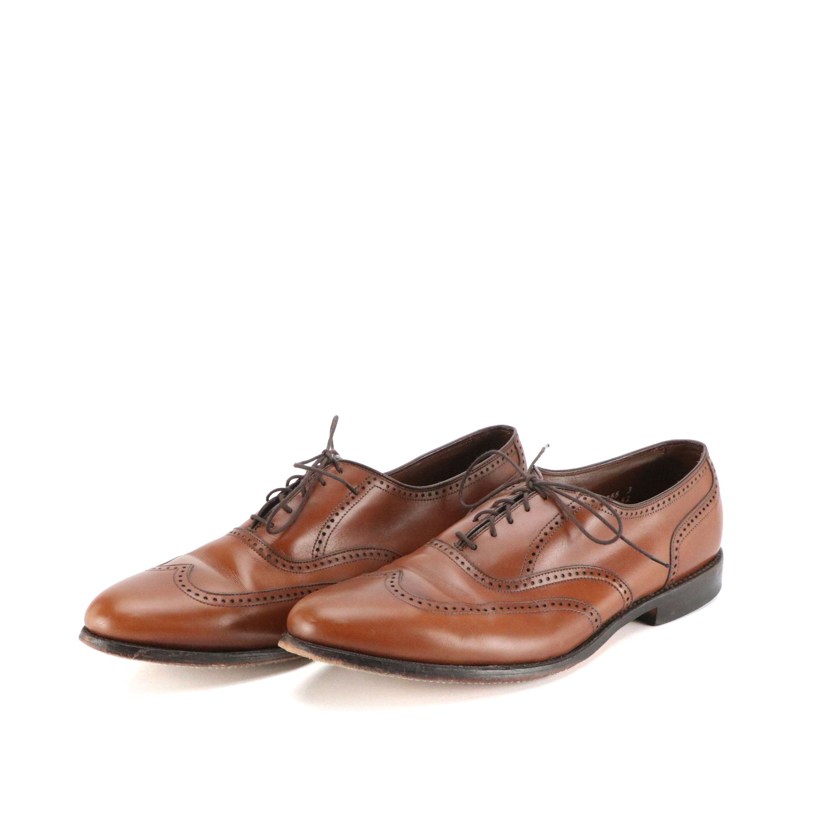 Men's Allen Edmonds "Marlow" Wingtip Oxfords in Walnut Brown Leather, With Box